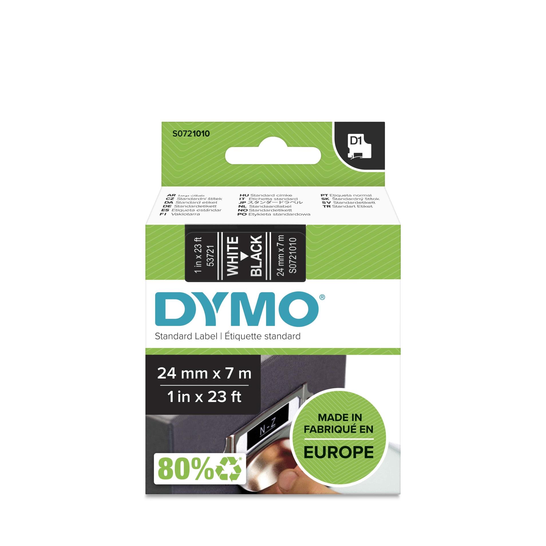 Dymo D1 S0720930 - originální polyesterová páska - 24 mm × 7 m, černo-bílá