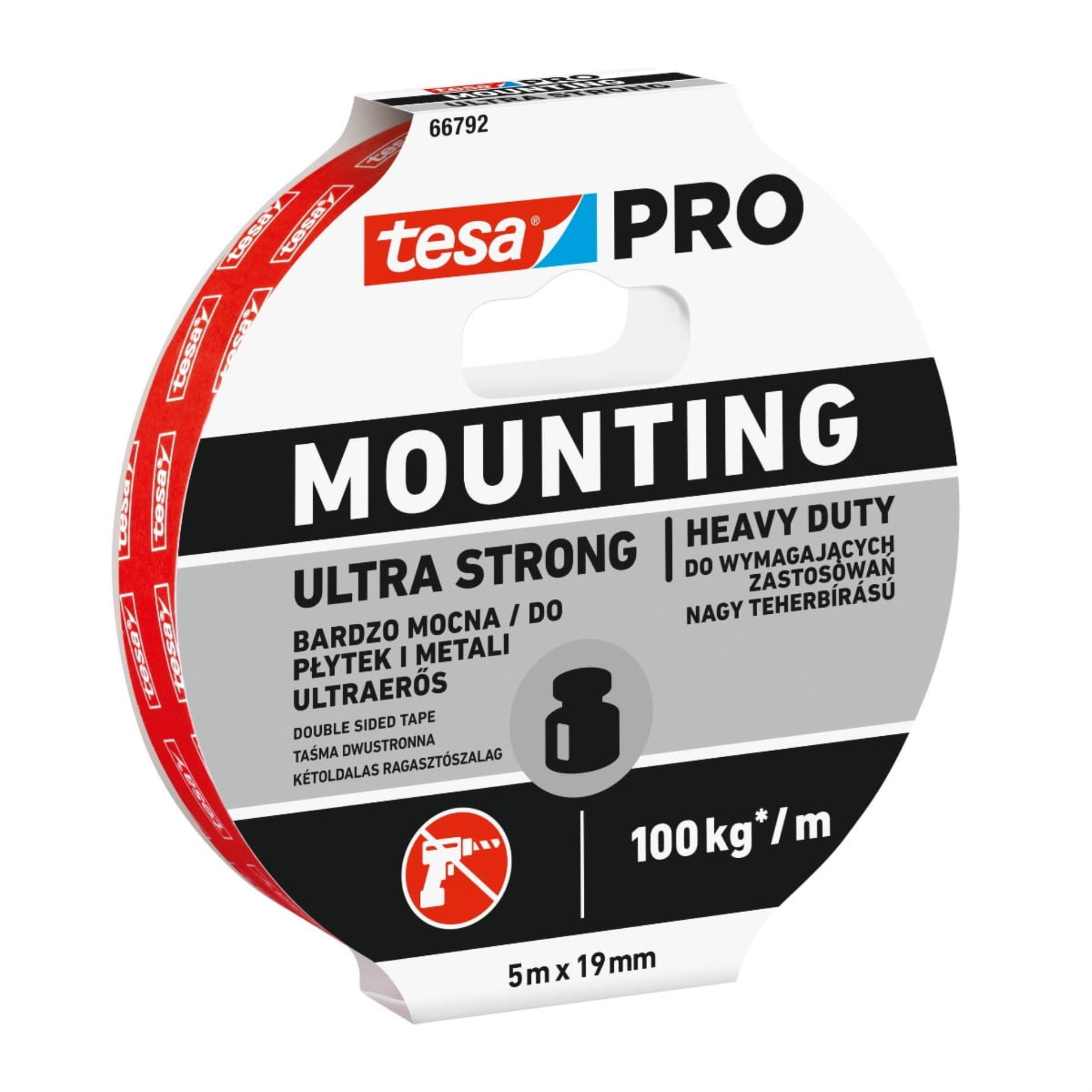 Montážní páska Tesa PRO - oboustranná, ultra pevná, 19 mm x 5 m