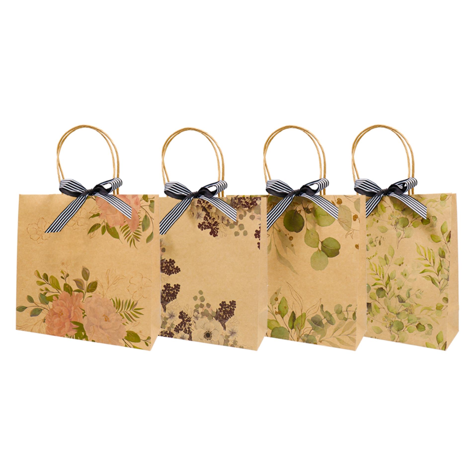 Incood Dárková taška - 28 x 28 cm, hnědé se vzorem, 1 ks