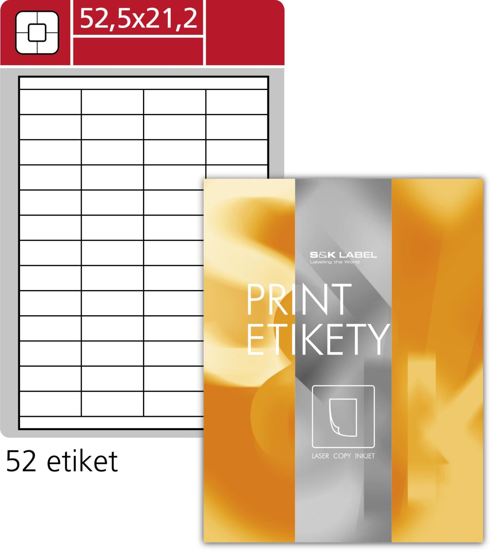 Samolepicí snímatelné etikety SK Label- 52,5 x 21,2mm, 5 200 ks