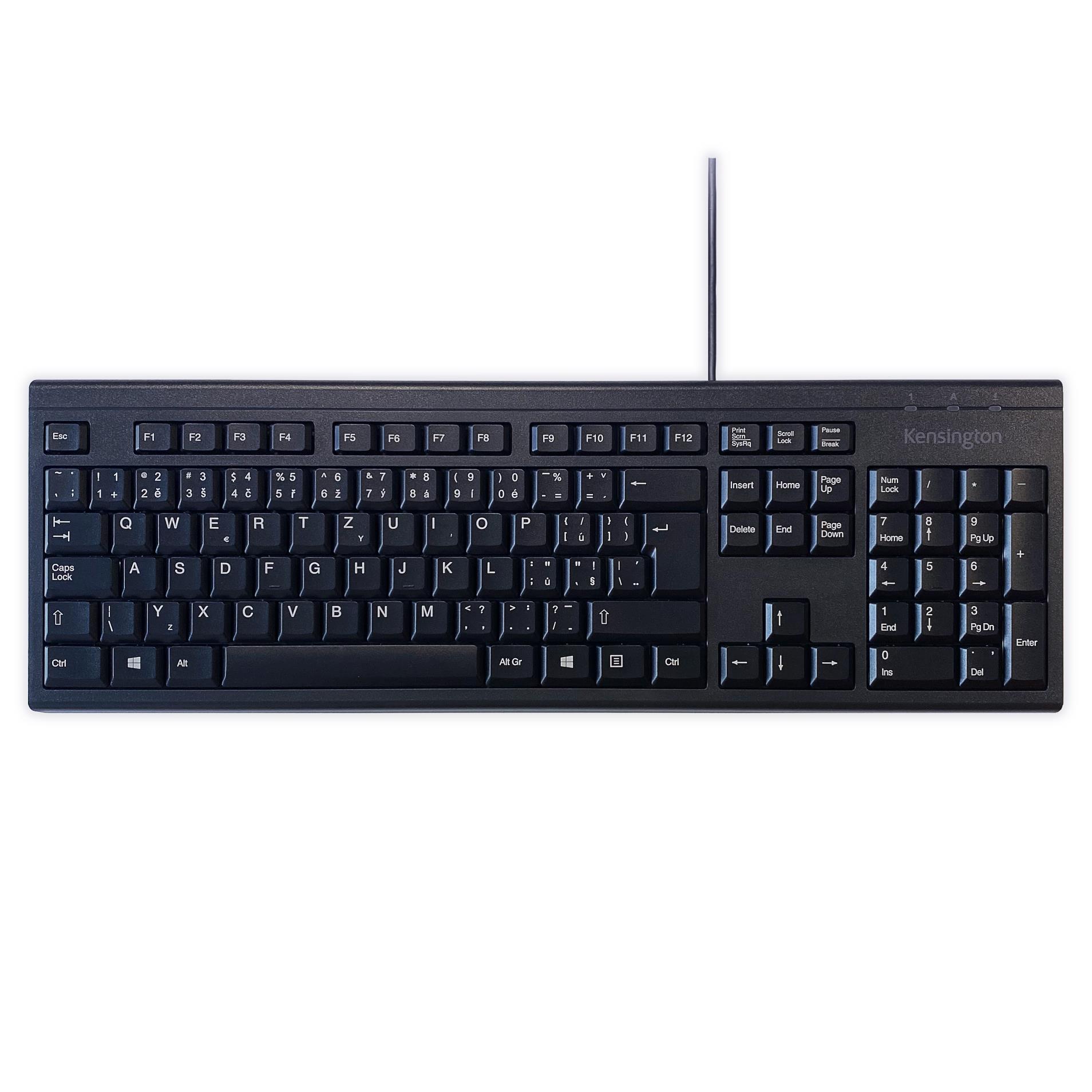 Omyvatelná drátová klávesnice Kensington - CZ, černá