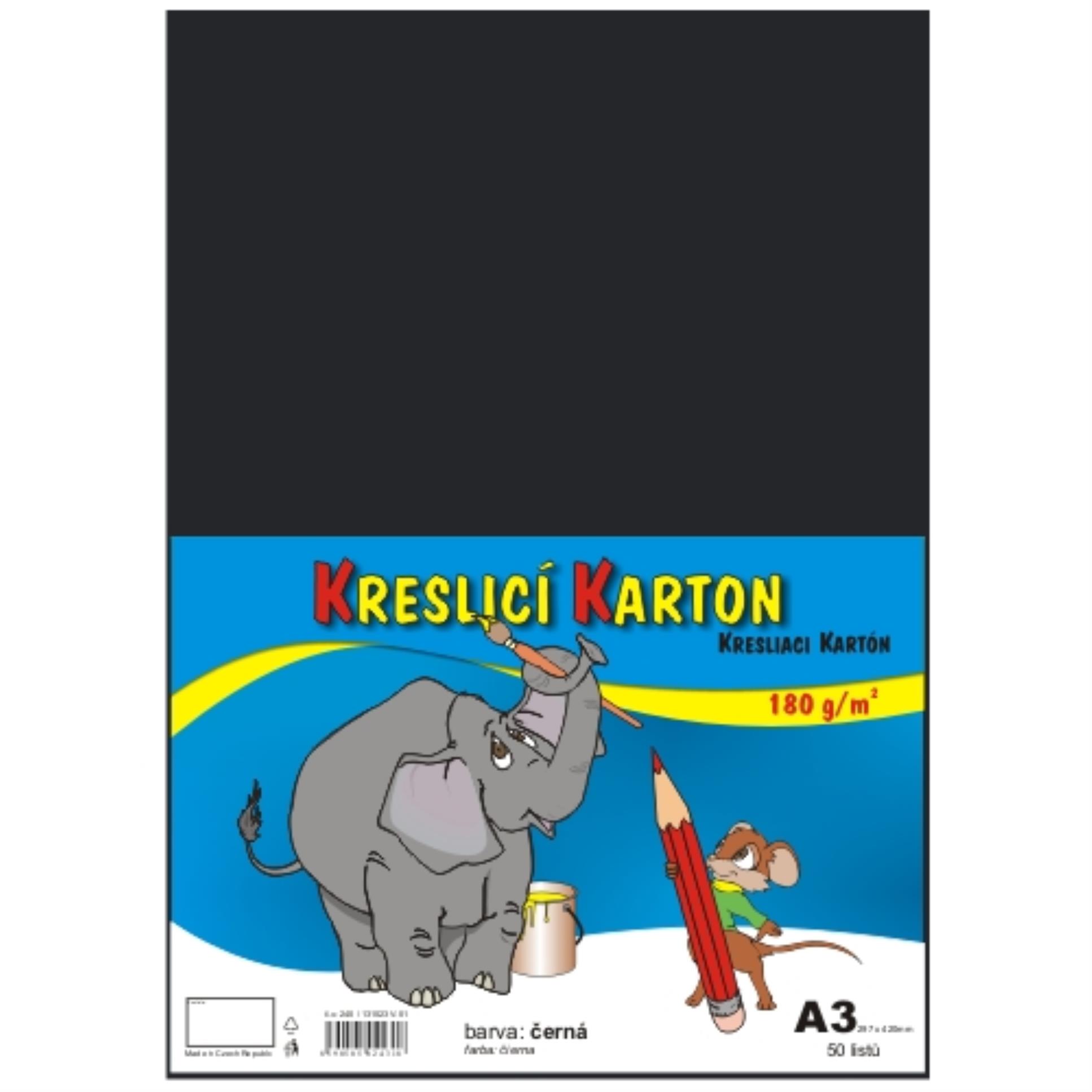 Kreslicí karton A3 - 180g/m2, 50 ks, černý