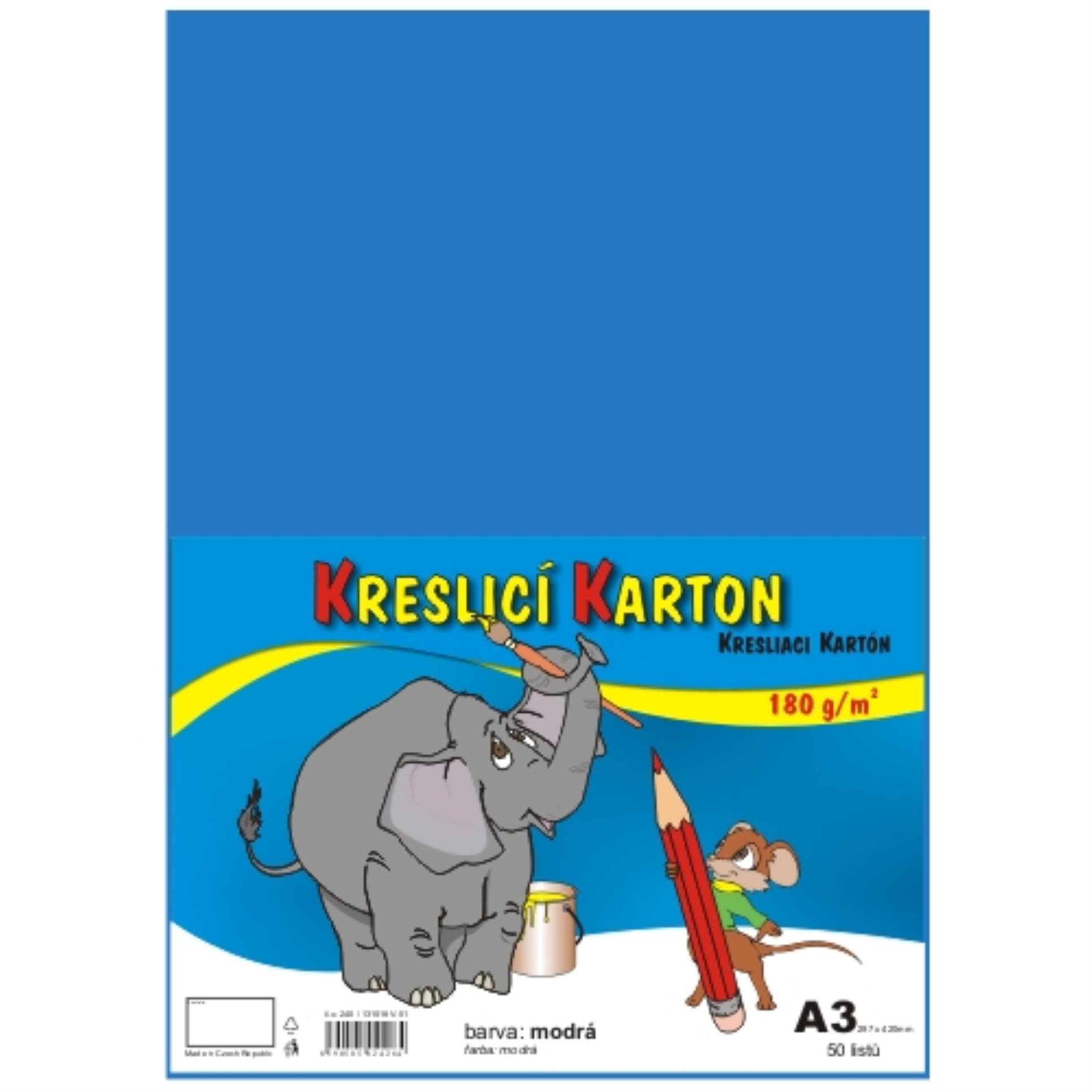 Kreslicí karton A3 - 180g/m2, 50 ks, světle modrý