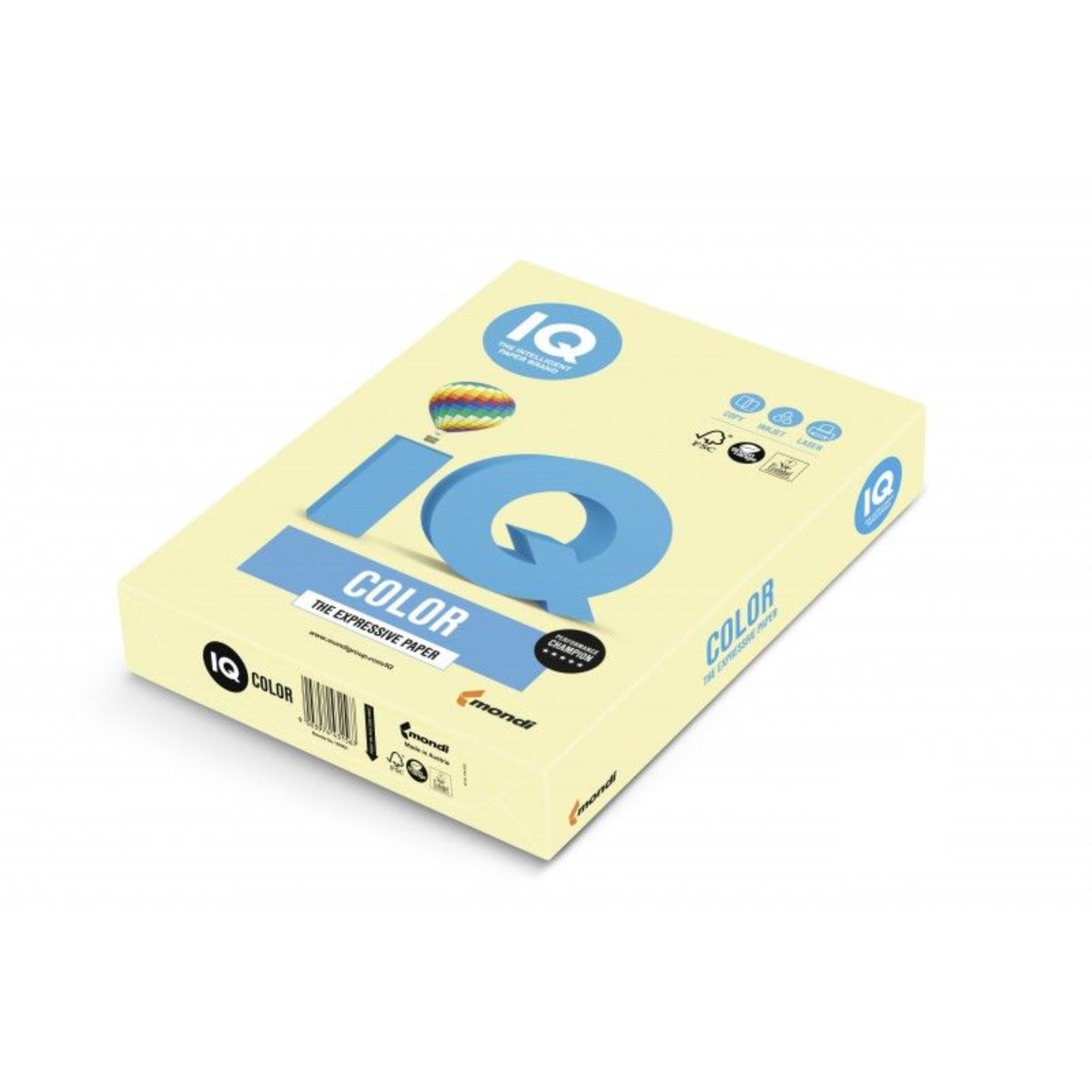 Barevný papír IQ Color A3 - YE23, žlutý, 80 g/m2, 500 listů