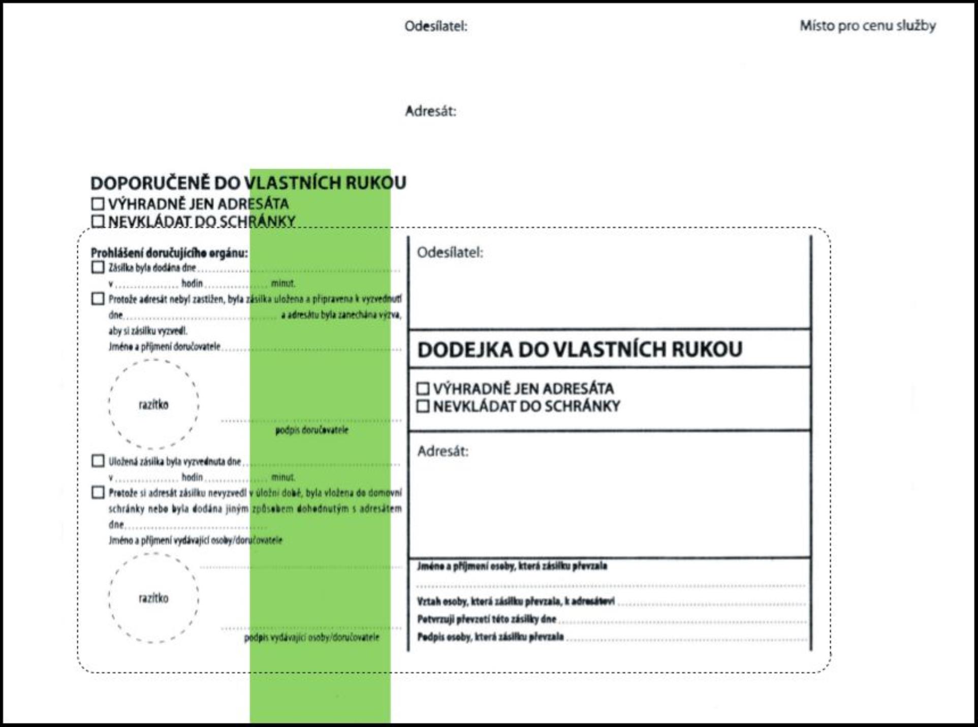 Levně Krkonošské obálky Dodejky C5 - zelený pruh, s krycí páskou, 1000 ks
