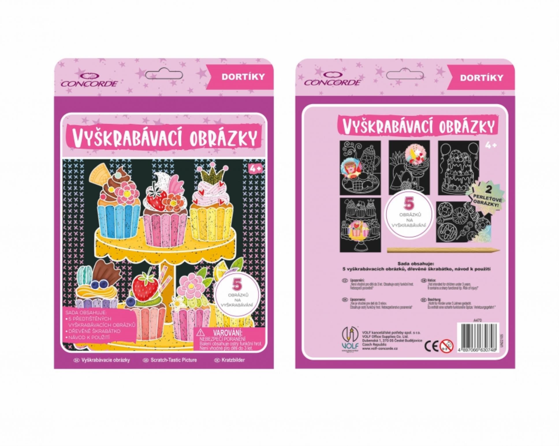 Vyškrabávací obrázky Concorde - Dortíky