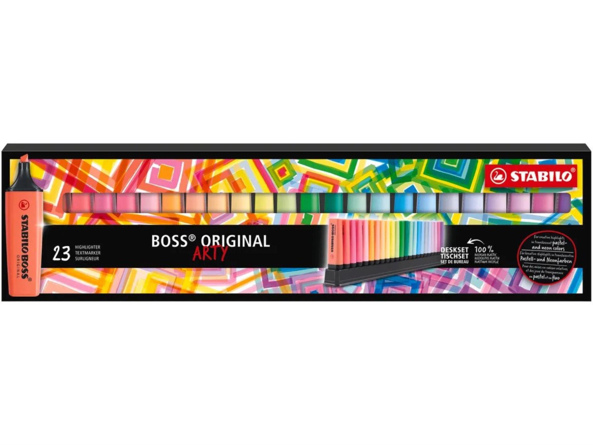 Zvýrazňovač STABILO BOSS ORIGINAL &quot;ARTY&quot; - sada 23 barev