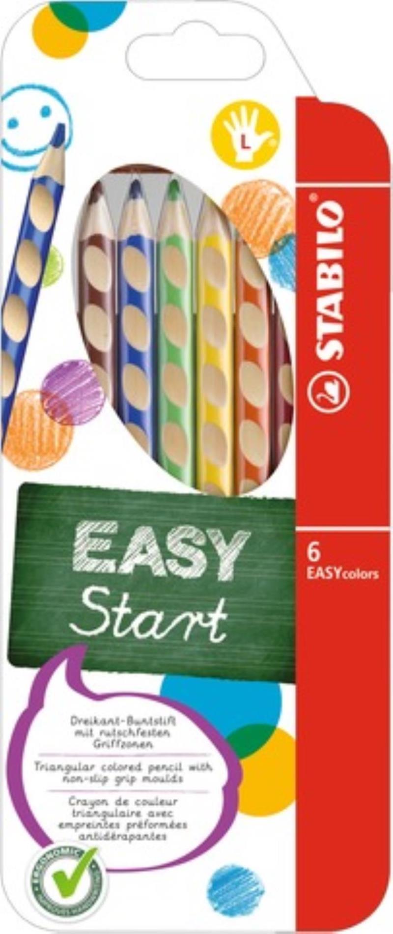 Pastelky Stabilo EASYcolors - pro leváky, ergonomické, 6 barev