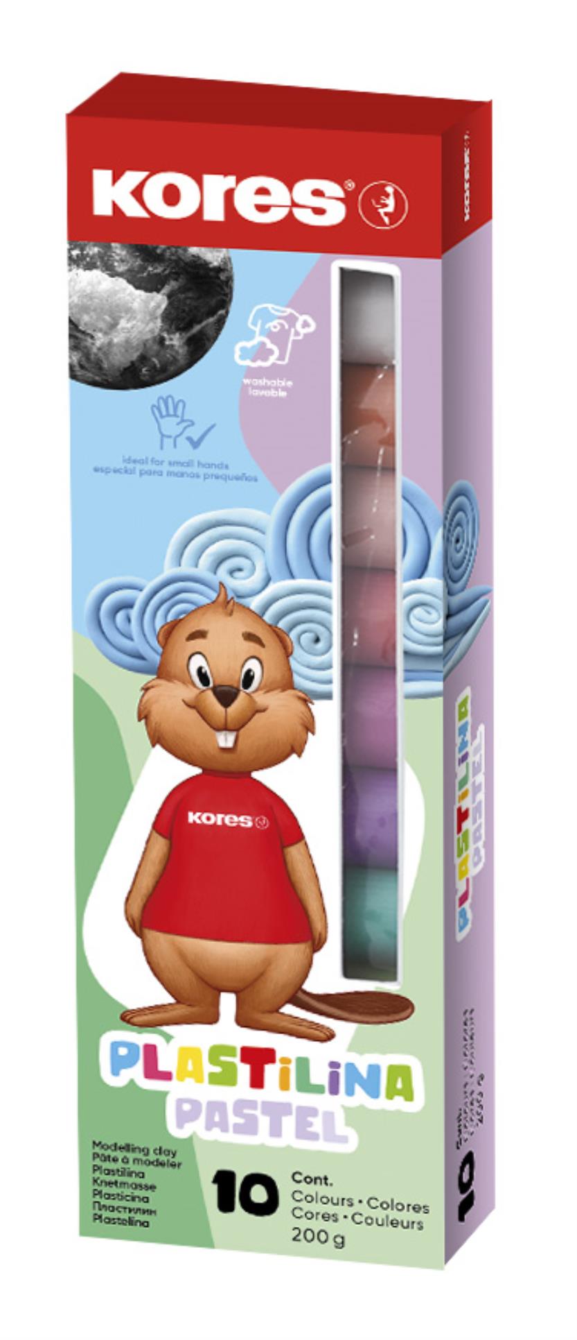 Modelovací hmota Kores - 10 pastelových barev, 200 g