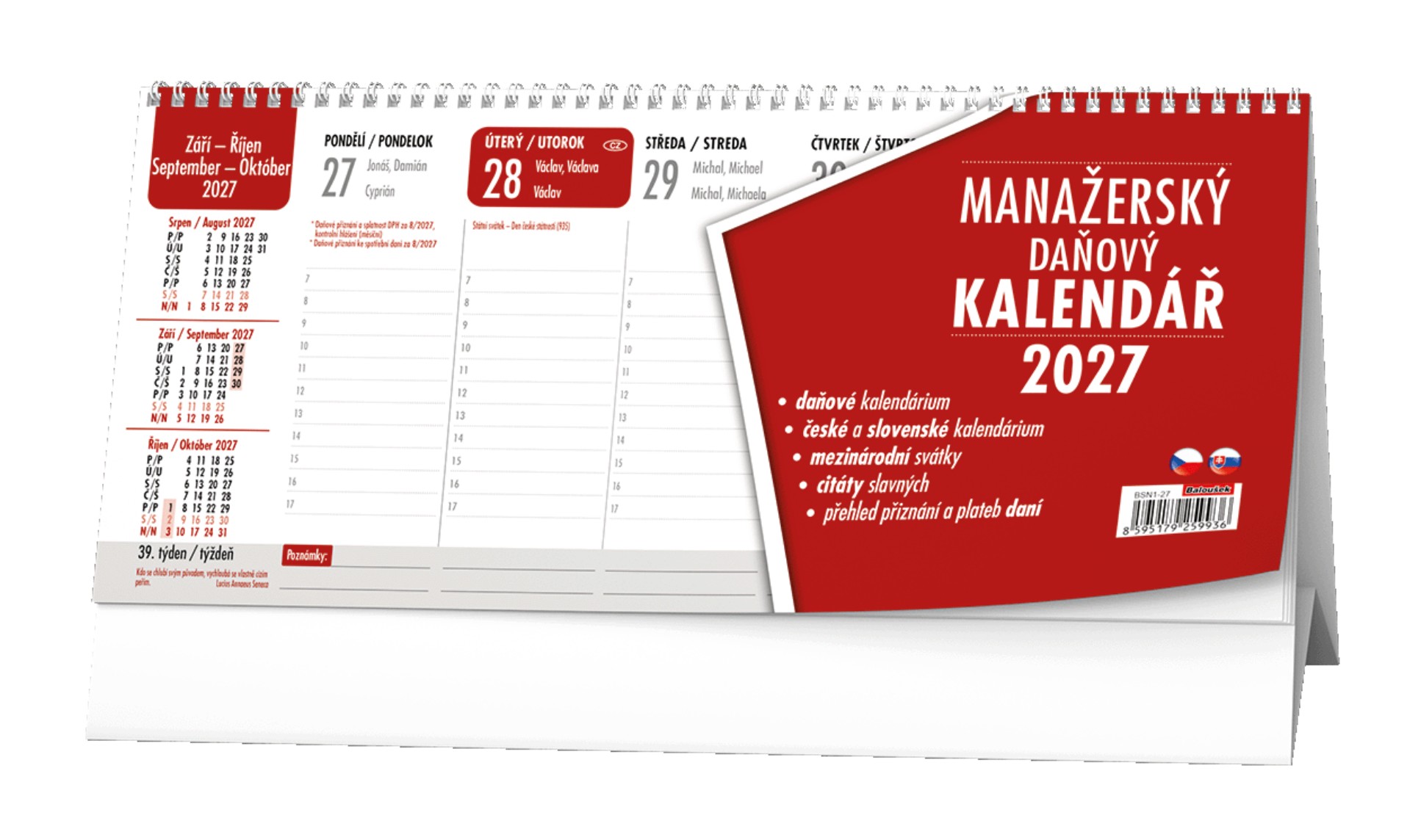 Stolní kalendář 2027 Manažerský daňový