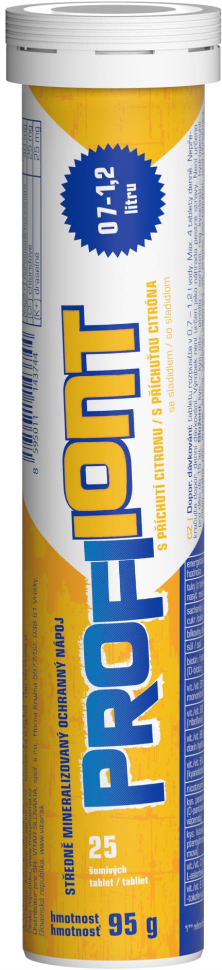 Iontové šumivé tablety Profi Iont - citron, 25 ks
