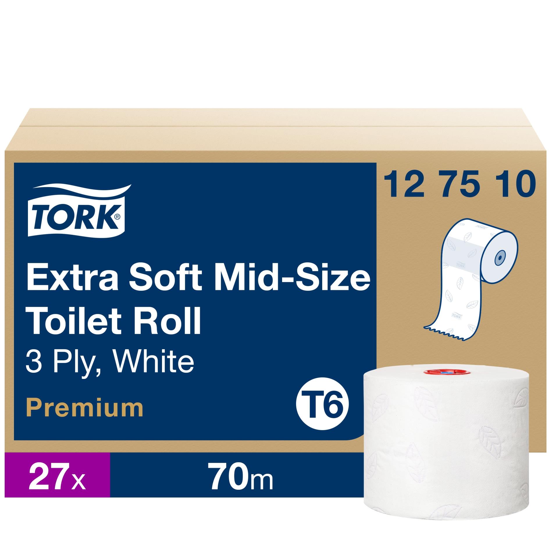 Levně Toaletní papír Tork - mid-size, 3vrstvý, T6, 27 rolí