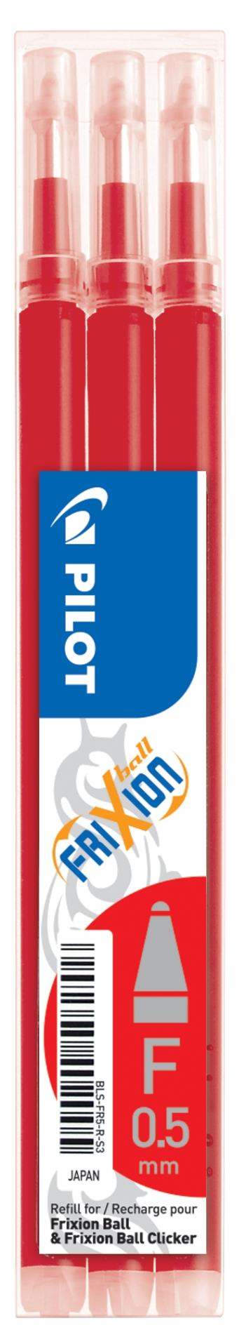 Levně Náplň pro gelový roller Pilot Frixion 0,25 mm - červená, 3 ks