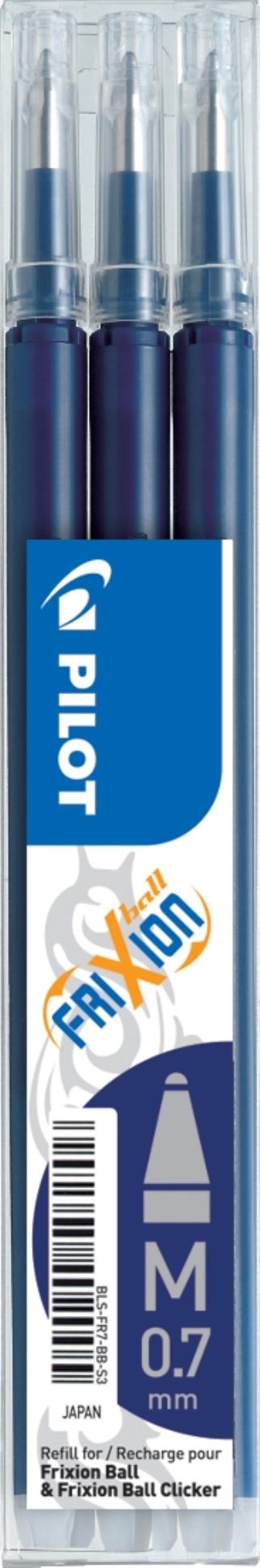 Levně Náhradní náplň Pilot FriXion Ball, Clicker - černomodrá, 0,35 mm, 3 ks