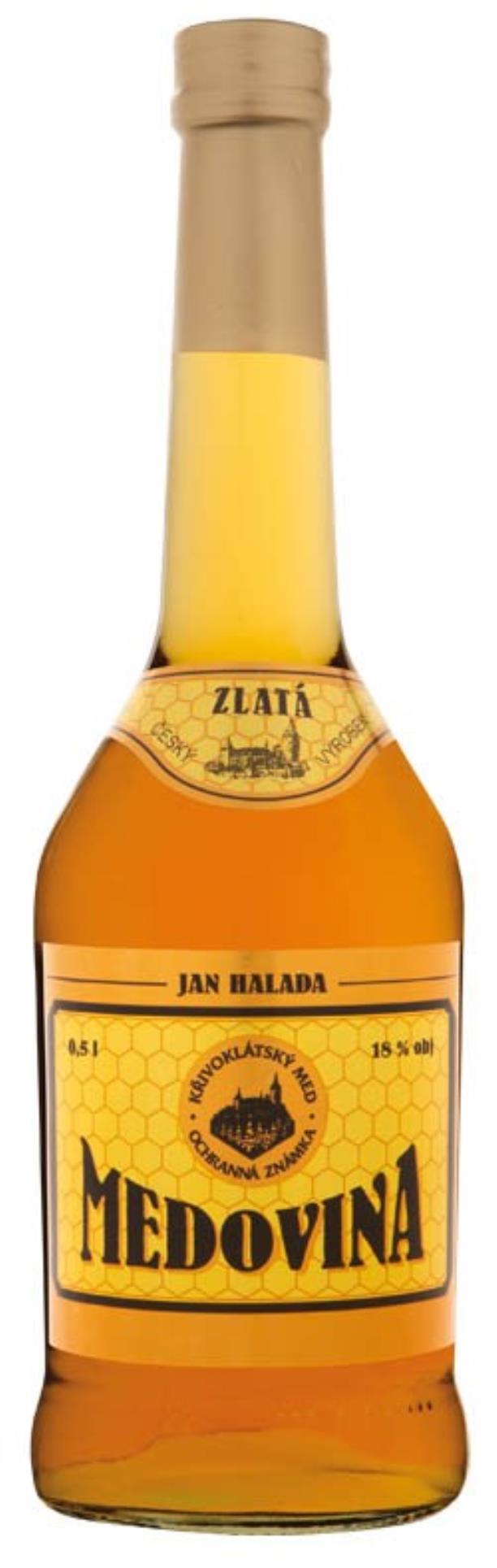 Zlatá medovina 18%, 0,5 l