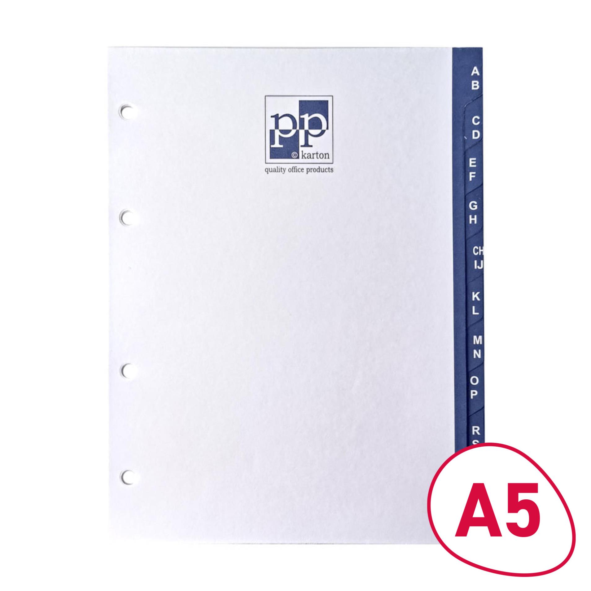 Levně Karton P+P Papírové rozlišovače - A5, bílé, A-Z, sada 11 ks