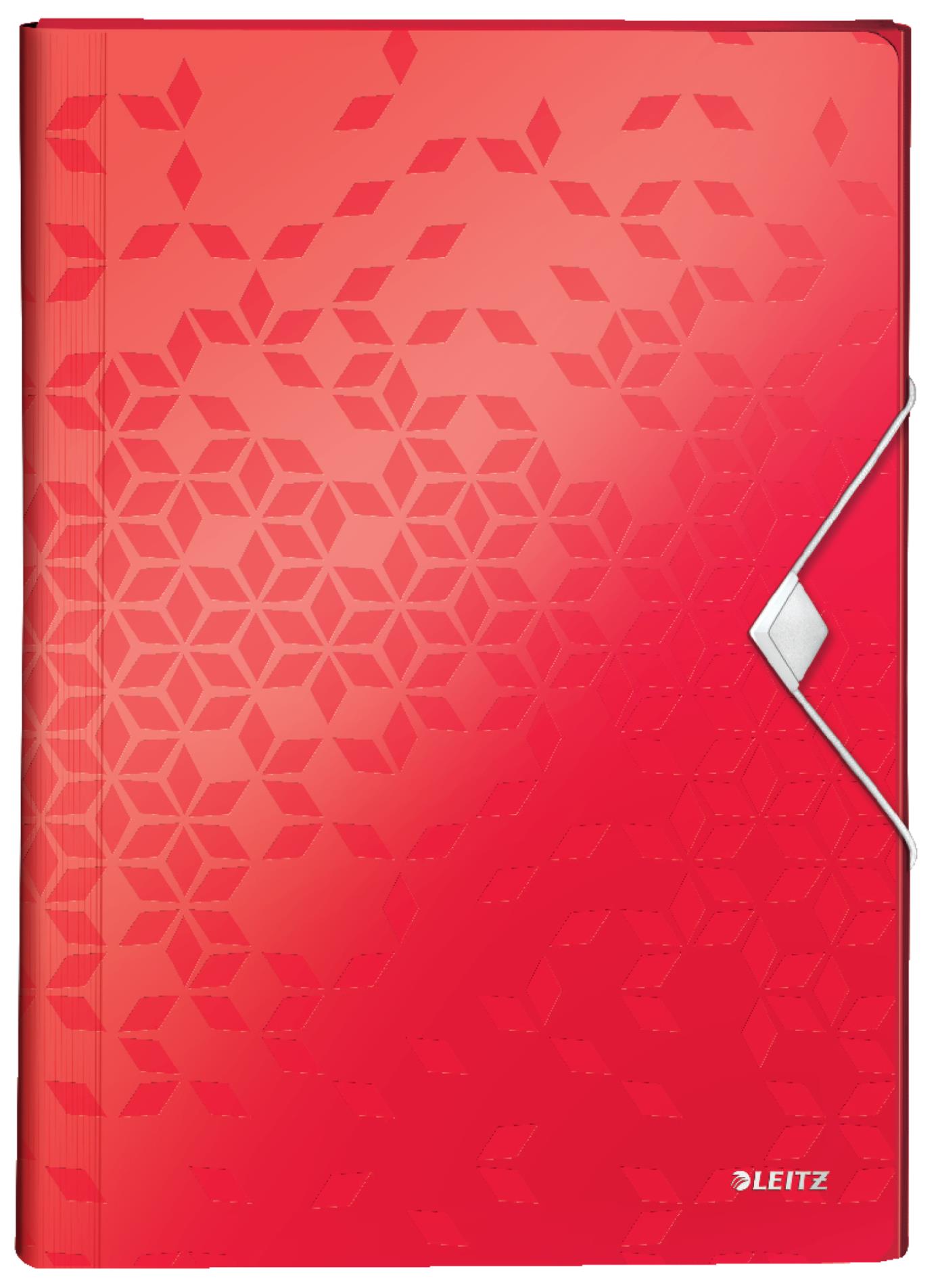 Aktovka s přihrádkami Leitz WOW - A4, červená, 6 přihrádek