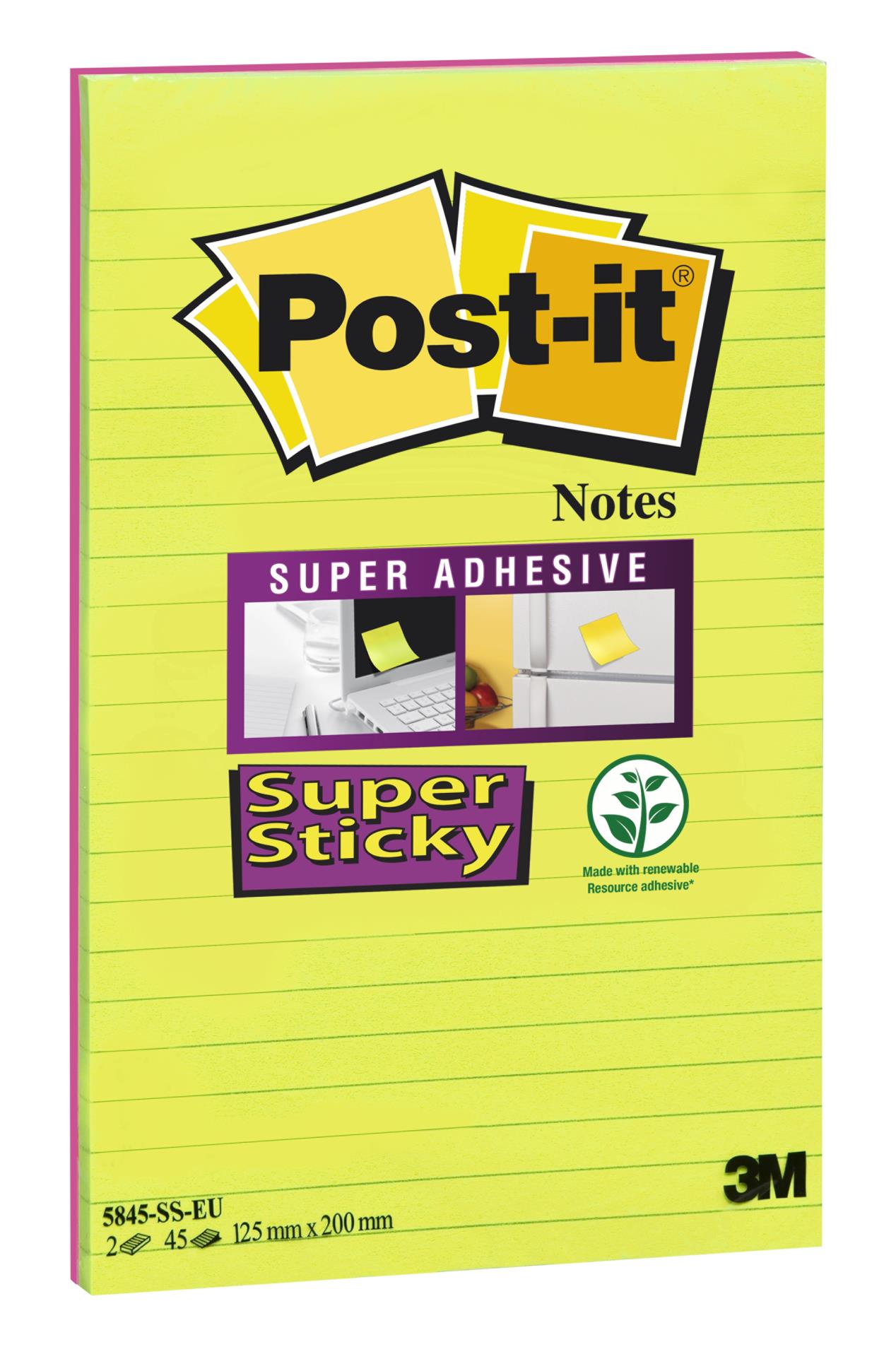Bločky Post-it Super Sticky citrus/fuchsie, 2x45 lístků