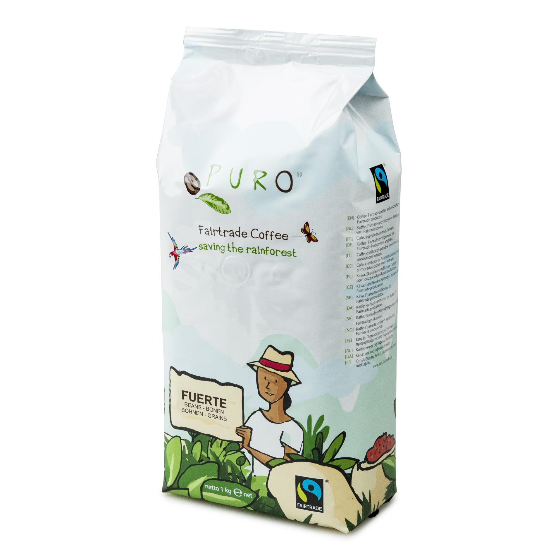 Zrnková káva Fairtrade Puro Fuerte Espresso - 1000 g
