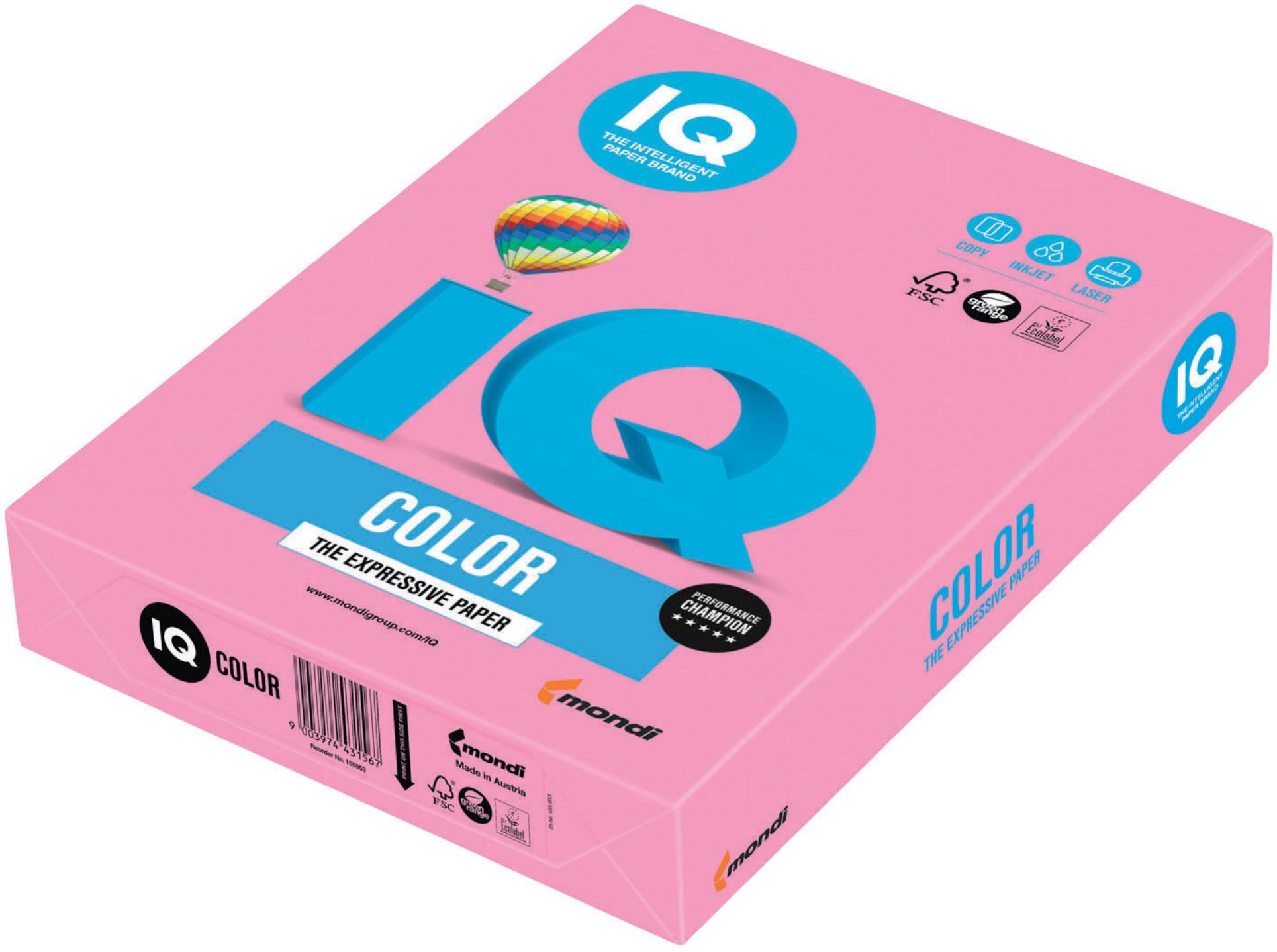 Levně Barevný papír IQ Color A4 - PI25, růžový, 160 g/m2, 250 listů