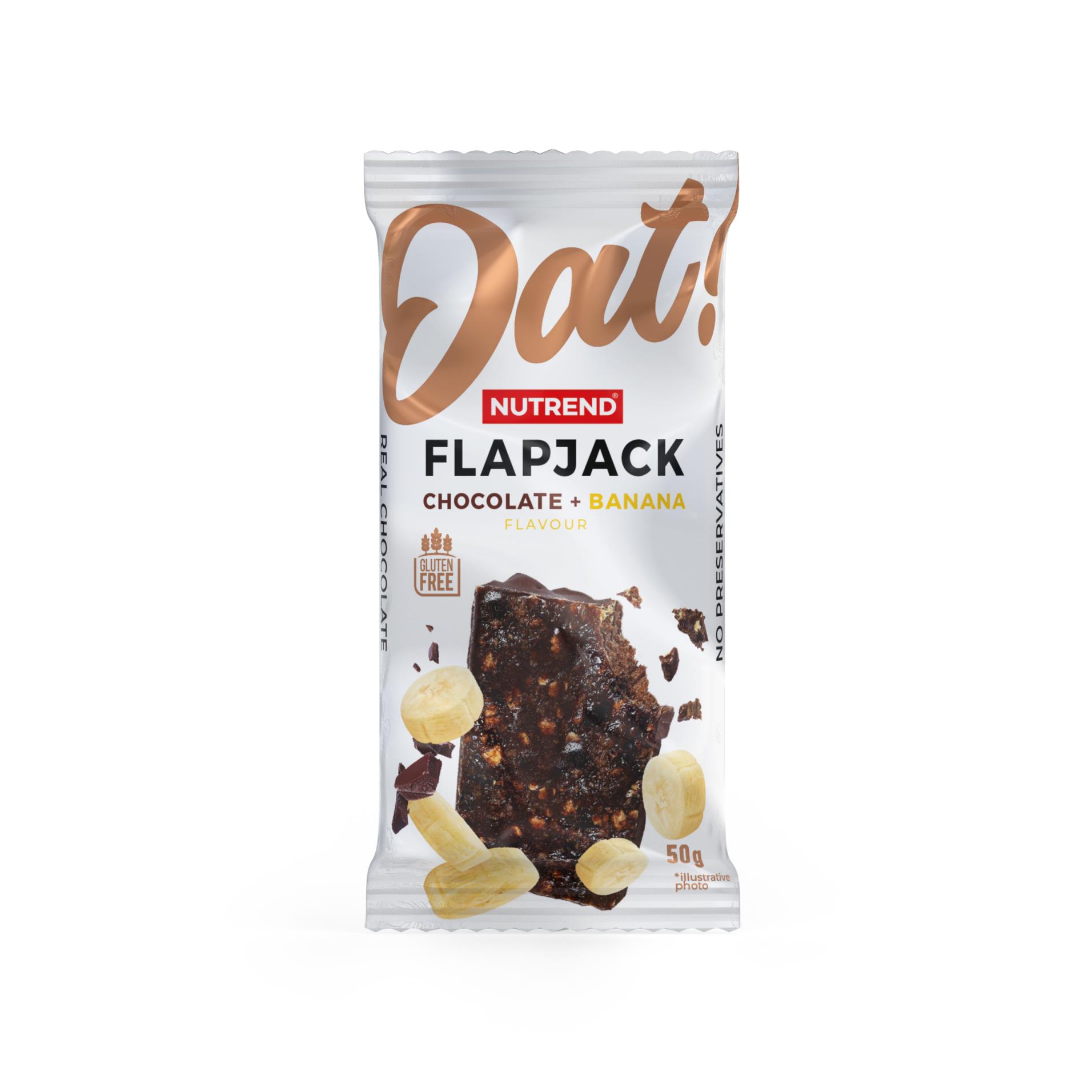 Tyčinka Nutrend Flapjack - čokoláda, banán, 50g