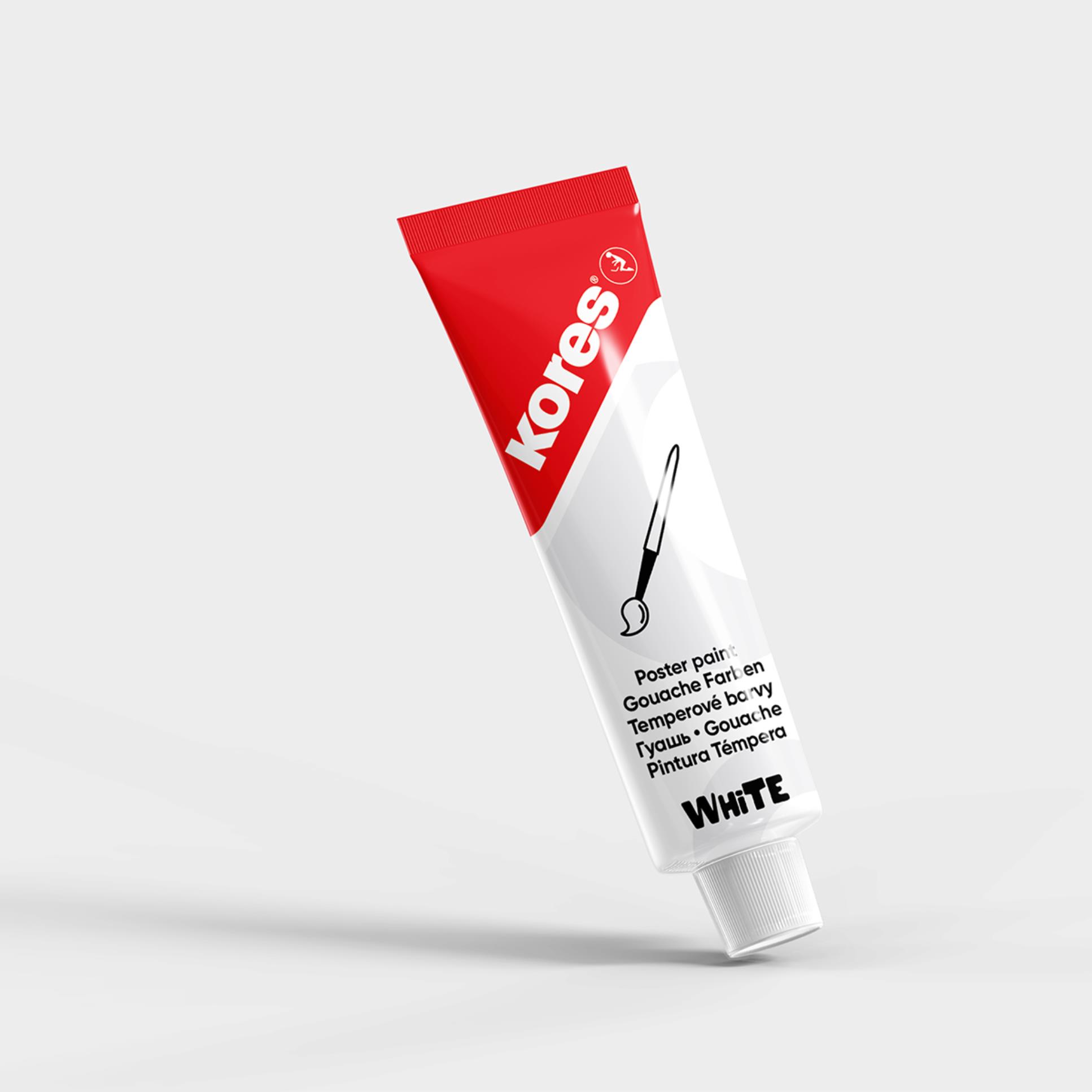 Levně Temperová barva v tubě Kores - 12 ml, bílá, 1 ks
