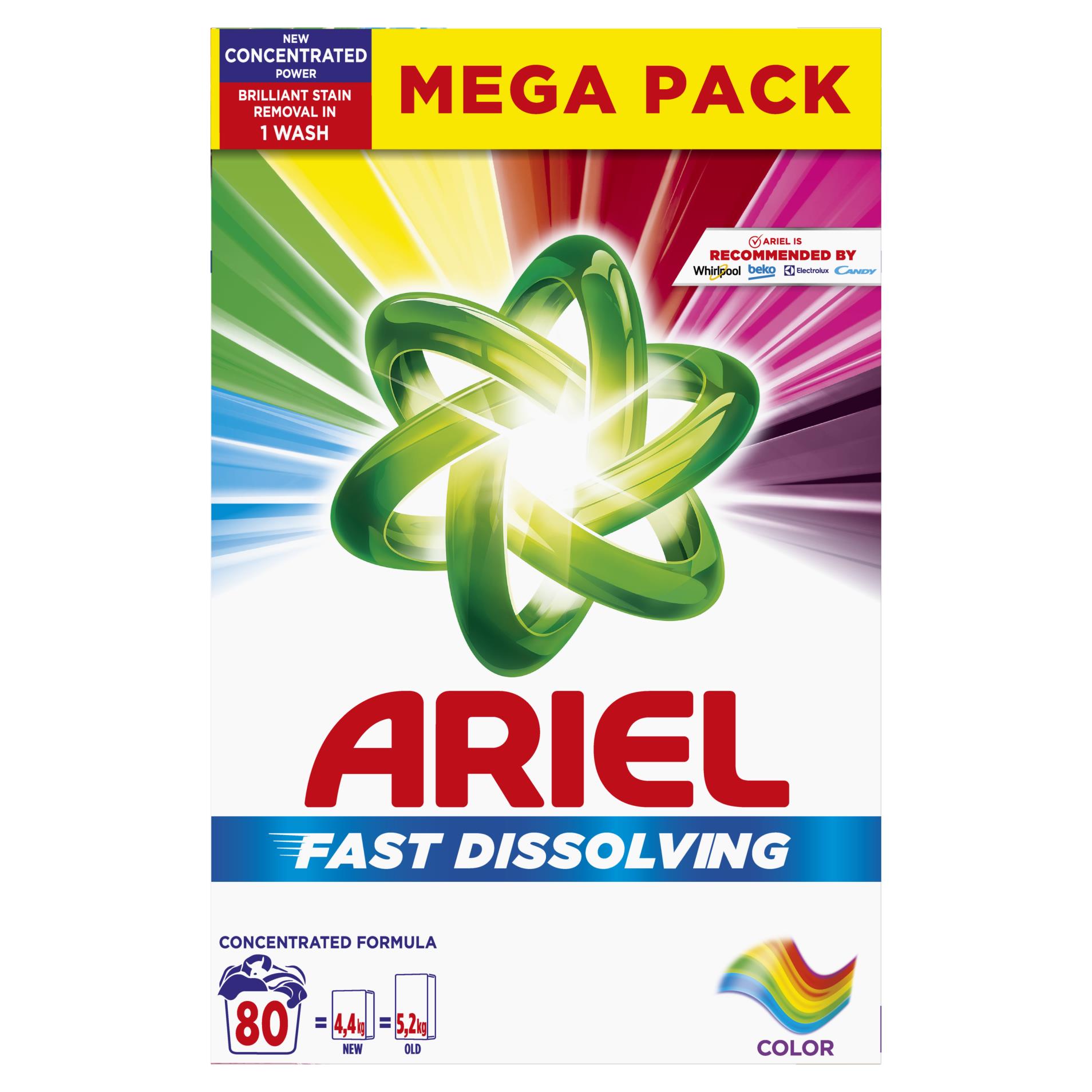 Prášek na praní Ariel - color, 80 dávek