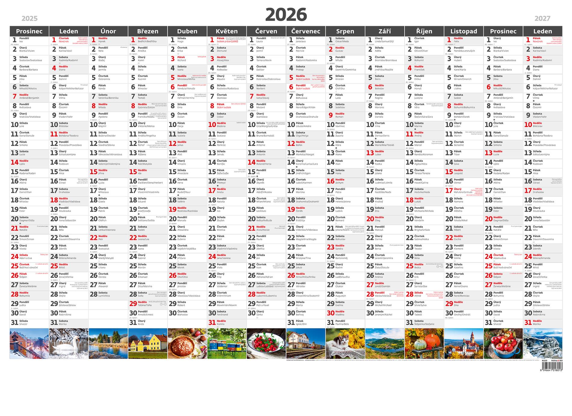 Plánovací roční mapa 2025 - A1, obrázková