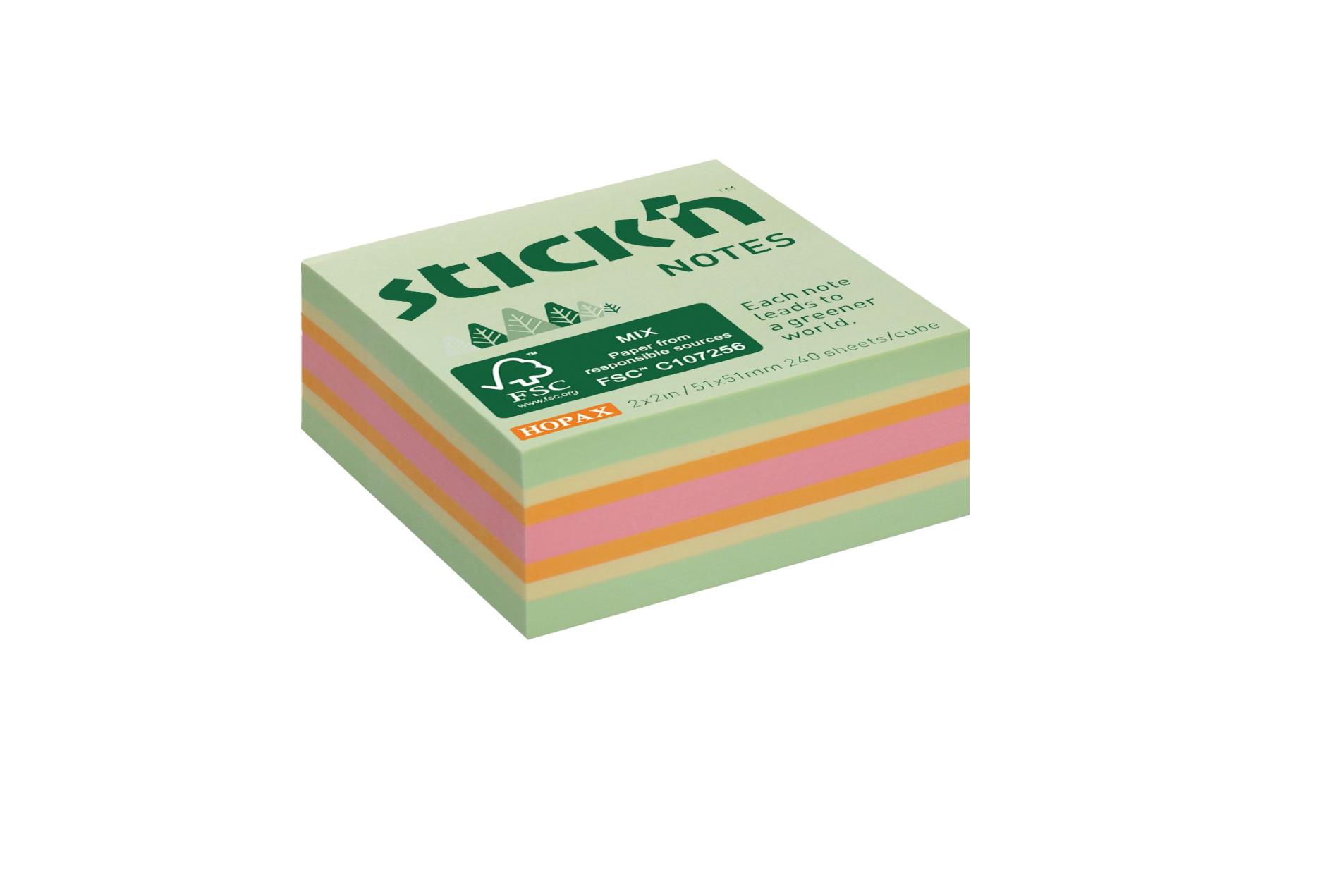 Levně Hopax Stick'n Notes FSC Pastel 51 x 51 mm, 240 listů