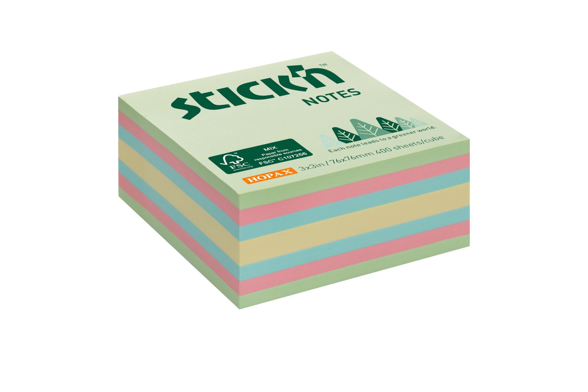 Levně Hopax Stick'n Notes FSC Pastel 76 x 76 mm, 400 listů