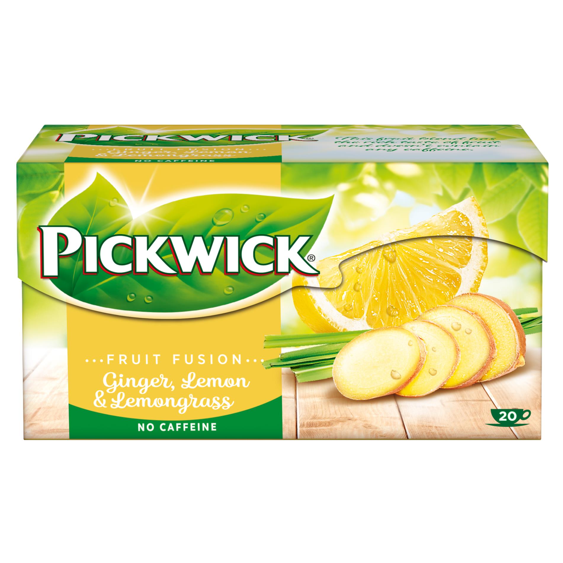Ovocný čaj Pickwick - zázvor s citronem a citronovou trávou, 20 x 2 g
