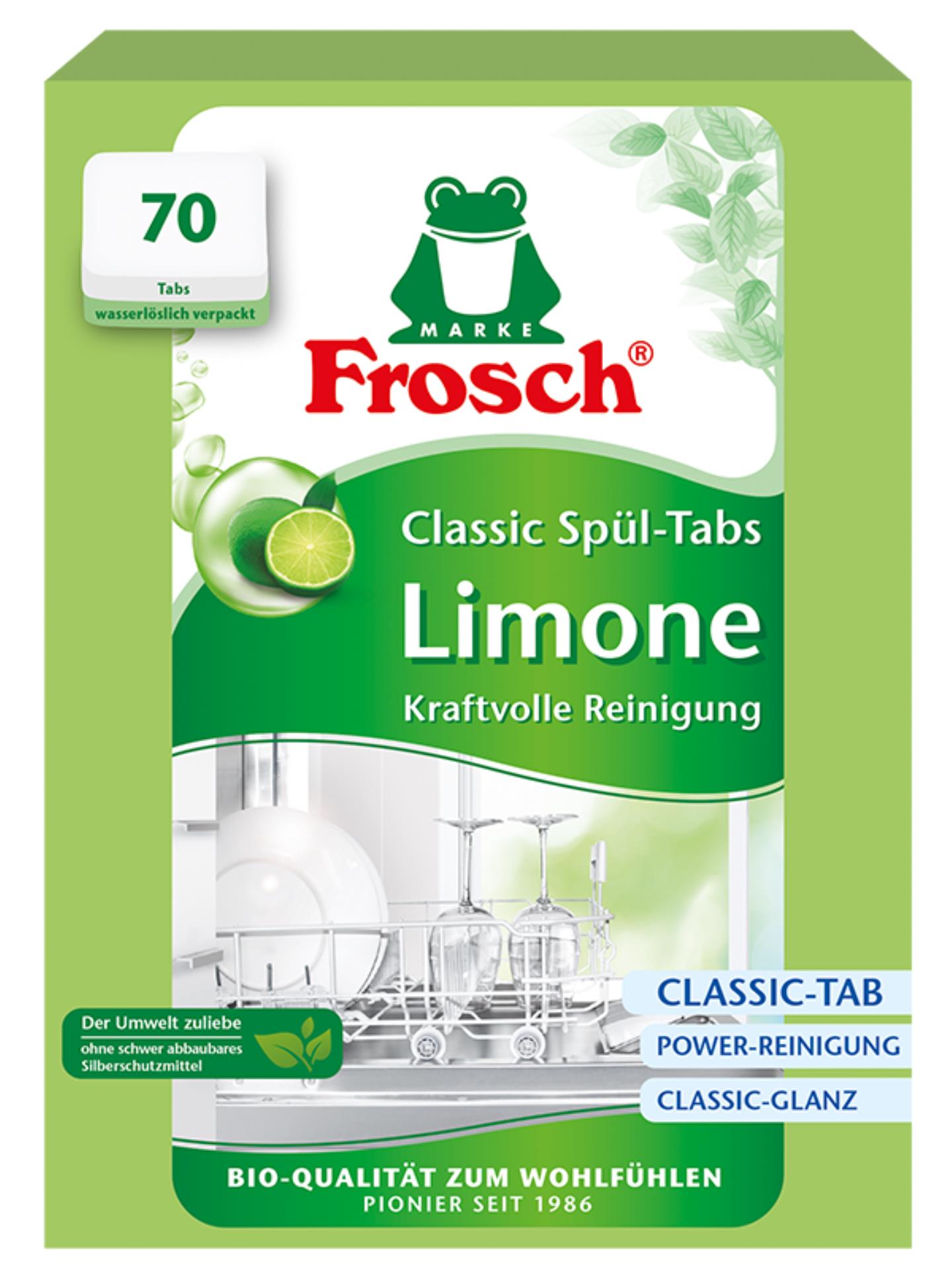 Levně Tablety do myčky Frosch - limetka, 70 ks