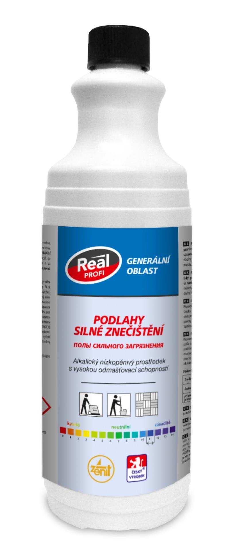 Čisticí prostředek na podlahy Real profi - silné znečištění, 1 l