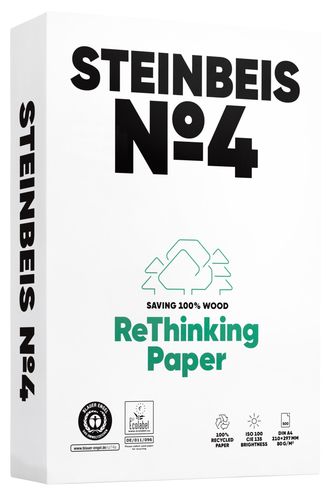 Levně Recyklovaný papír Steinbeis No.4 A4 - 80 g/m2, CIE 135, 500 listů