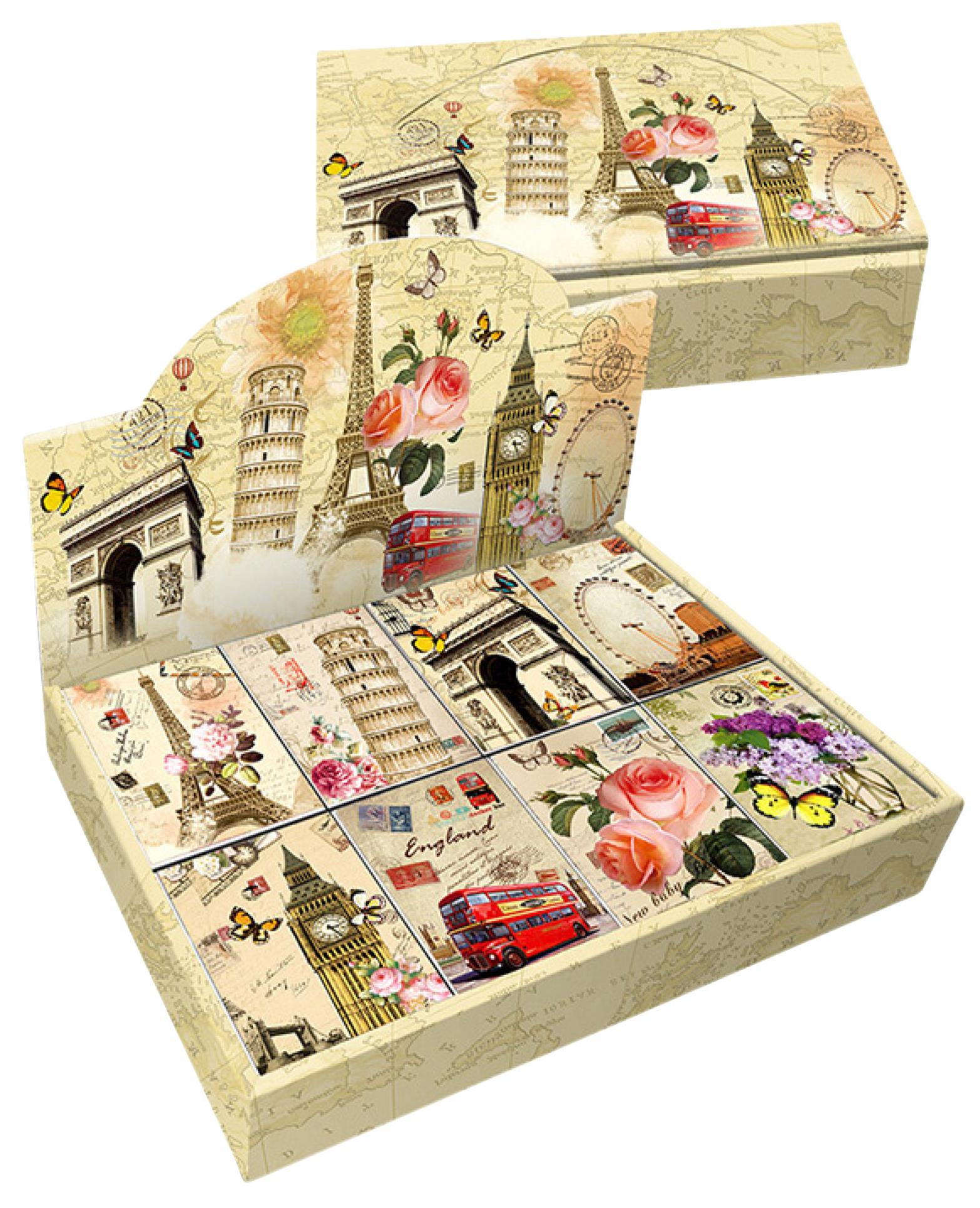 Blok Donau 3D - 6,4 x 8,25 cm, čistý, 40 listů, mix retro motivů