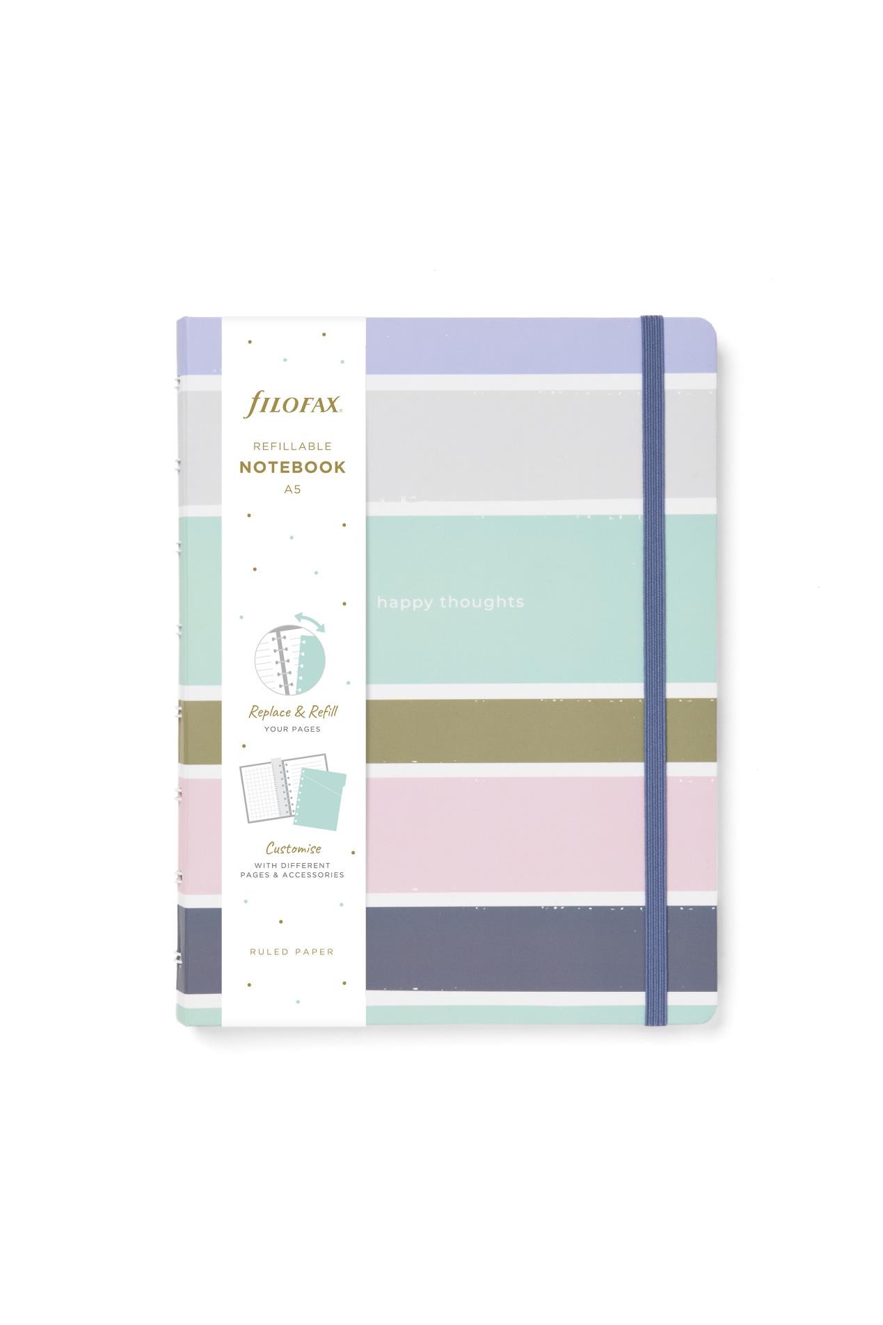 Levně Zápisník Filofax Notebook Good Vibes - A5, linkovaný, stripes