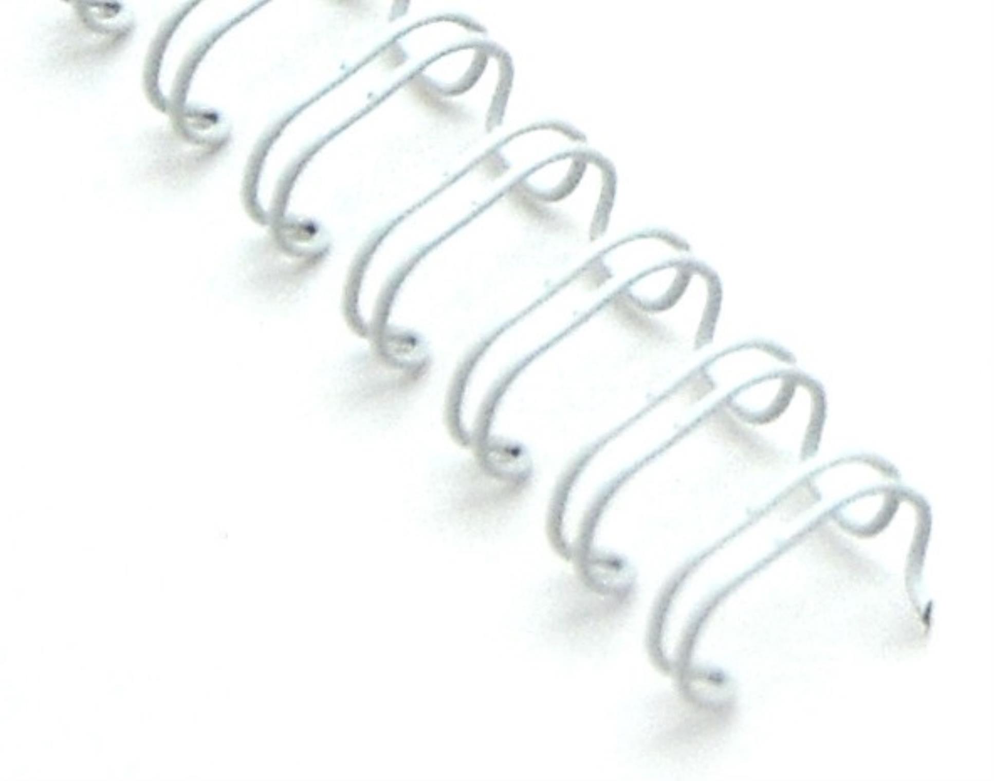 Drátěné hřbety 1/4" - průměr 6,4 mm, 3:1, bílé, 100 ks