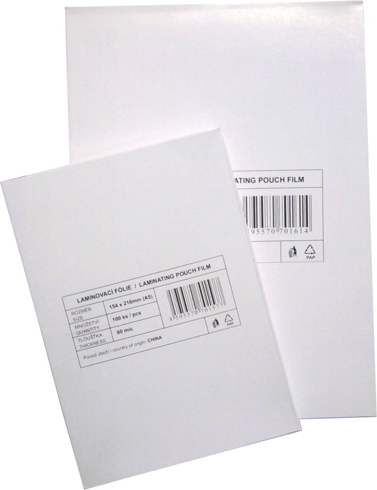 OFFICEO Laminovací fólie Standard - 83 x 113 mm, 2x 125 mikronů, lesklé, 100 ks
