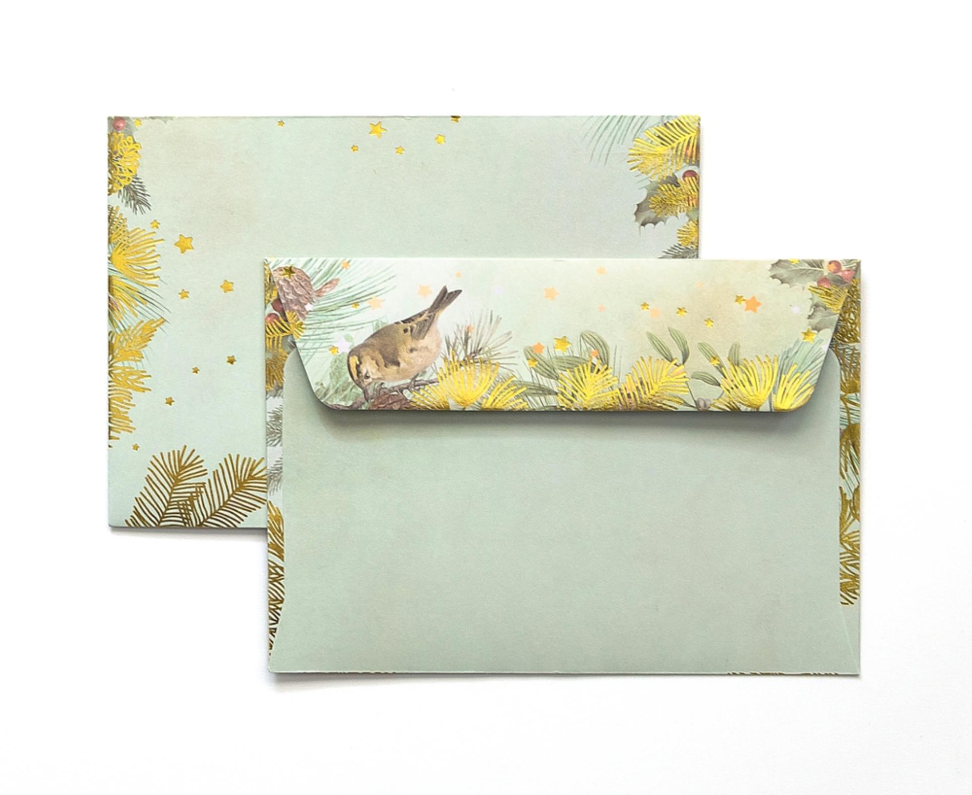 Galeria Papieru Ozdobné obálky Zlaté Vánoce - C6, 120 g/m2, 10 ks