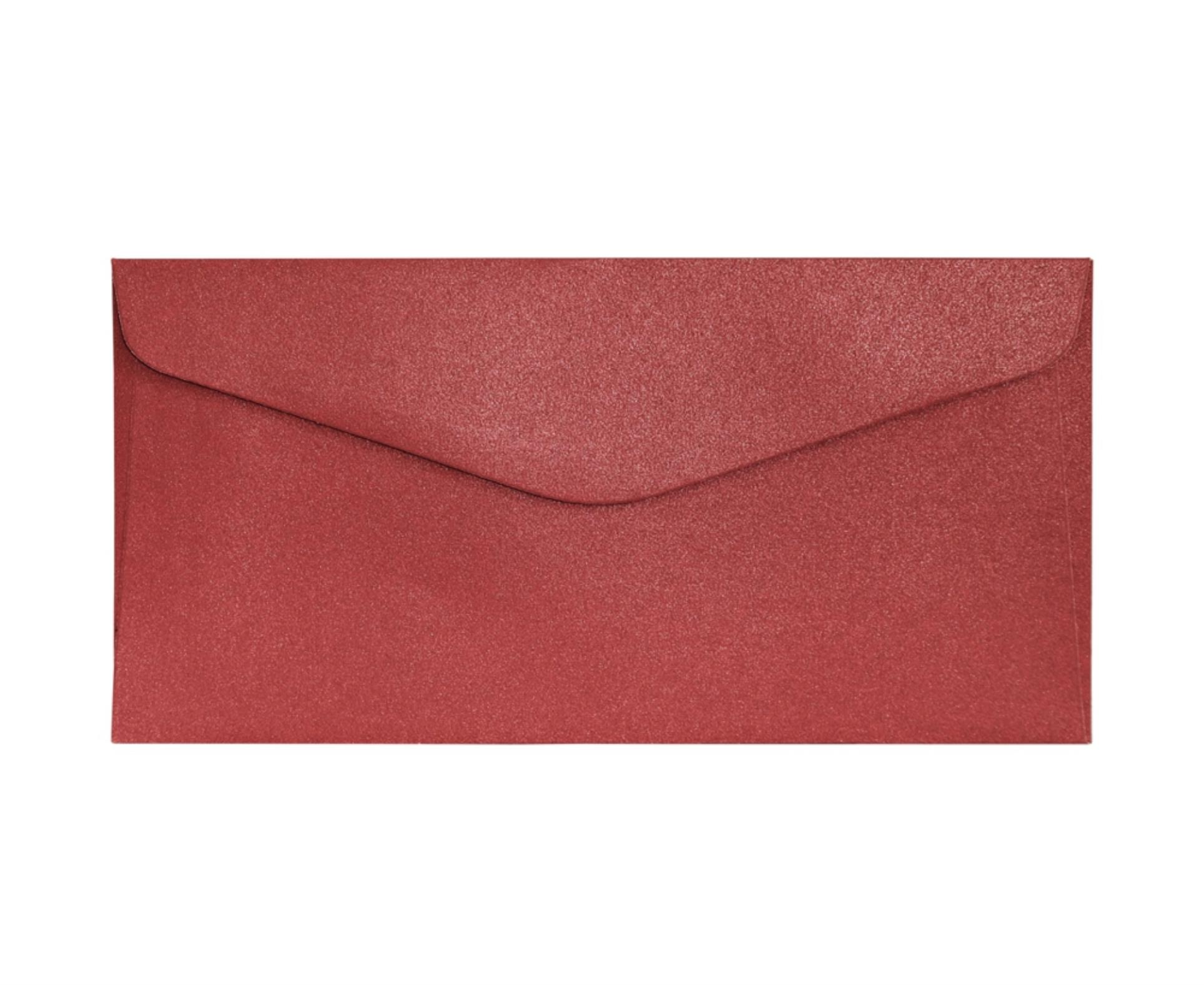 Galeria Papieru Ozdobné obálky Pearl - DL, 150 g/m2, červené, 10 ks