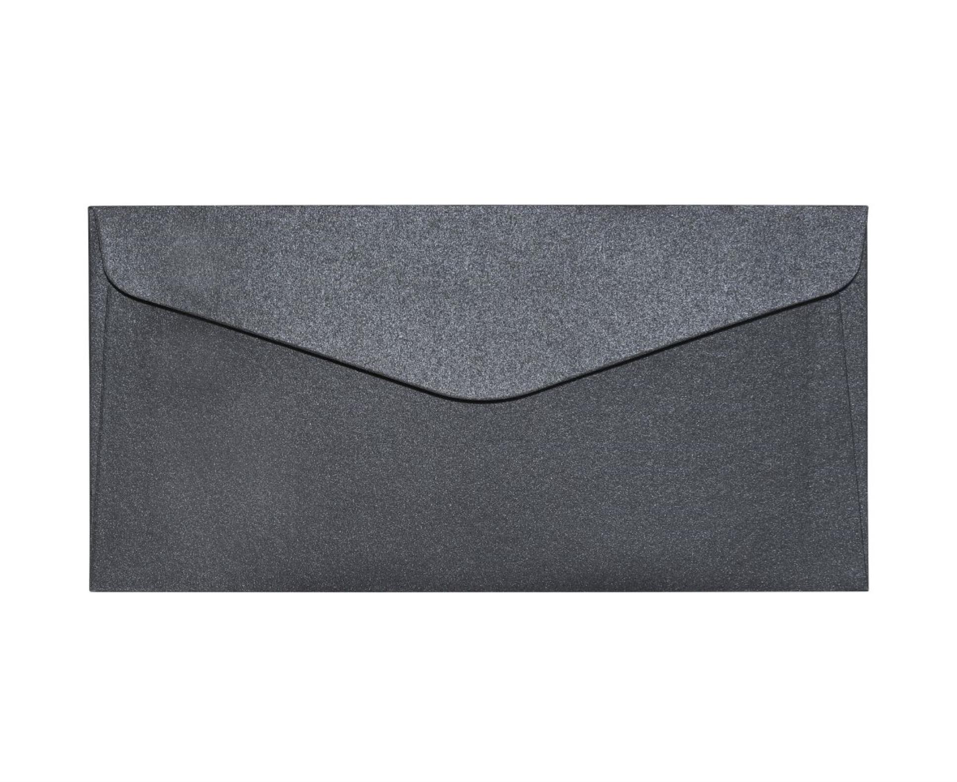 Galeria Papieru Ozdobné obálky Pearl - DL, 150 g/m2, černé, 10 ks