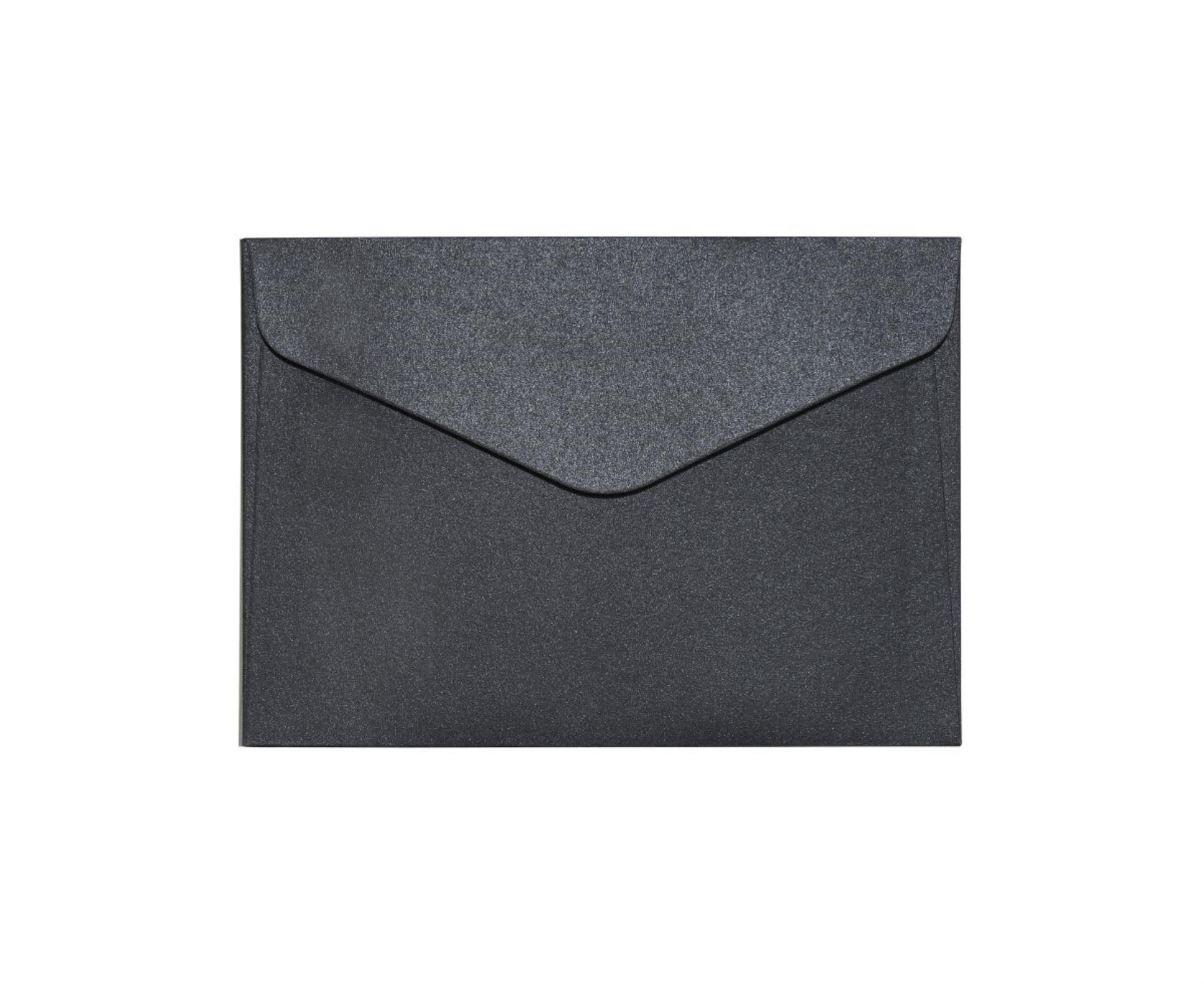 Galeria Papieru Ozdobné obálky Pearl - C6, 150 g/m2, černé, 10 ks