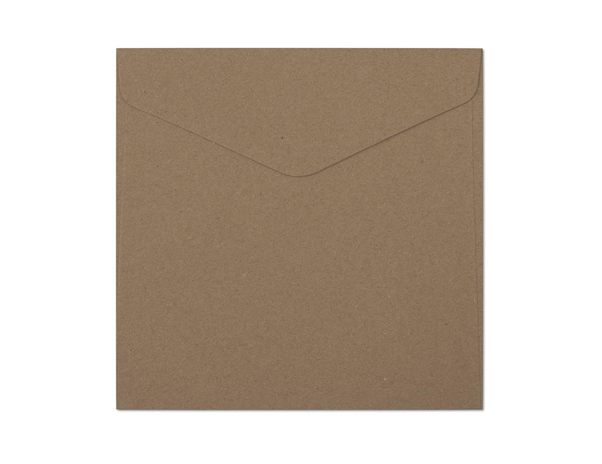 Galeria Papieru Ozdobné obálky Kraft - 16 x 16 cm, 120 g/m2, tmavě béžové, 10 ks
