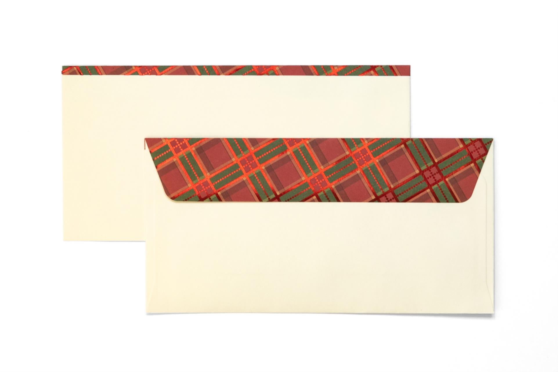 Galeria Papieru Ozdobné obálky - DL, 120 g/m2, slonová kost, károvaná klopa, 10 ks