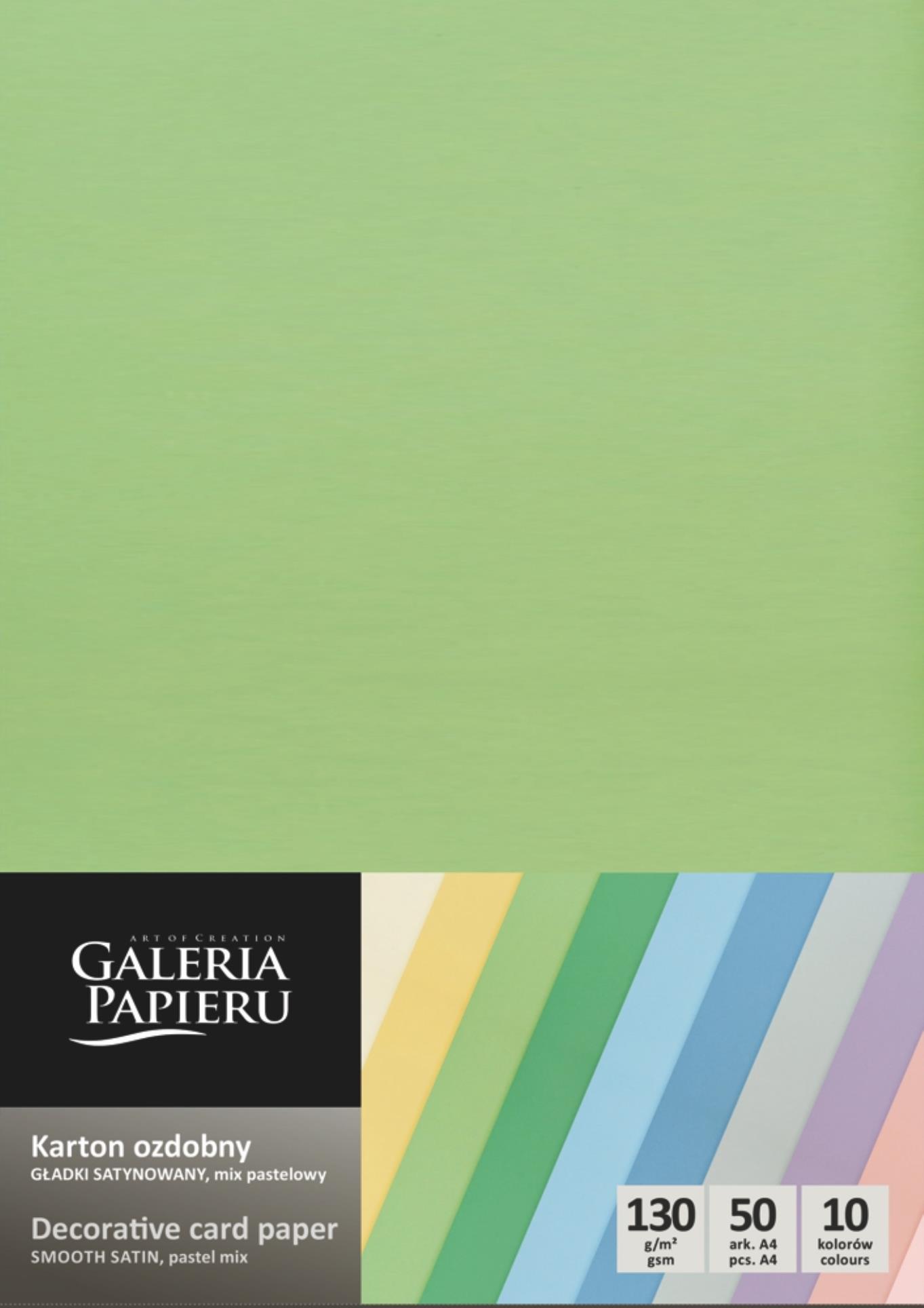 Galeria Papieru Ozdobný papír A4 hladký - 130 g/m2, pastelový mix, 50 listů