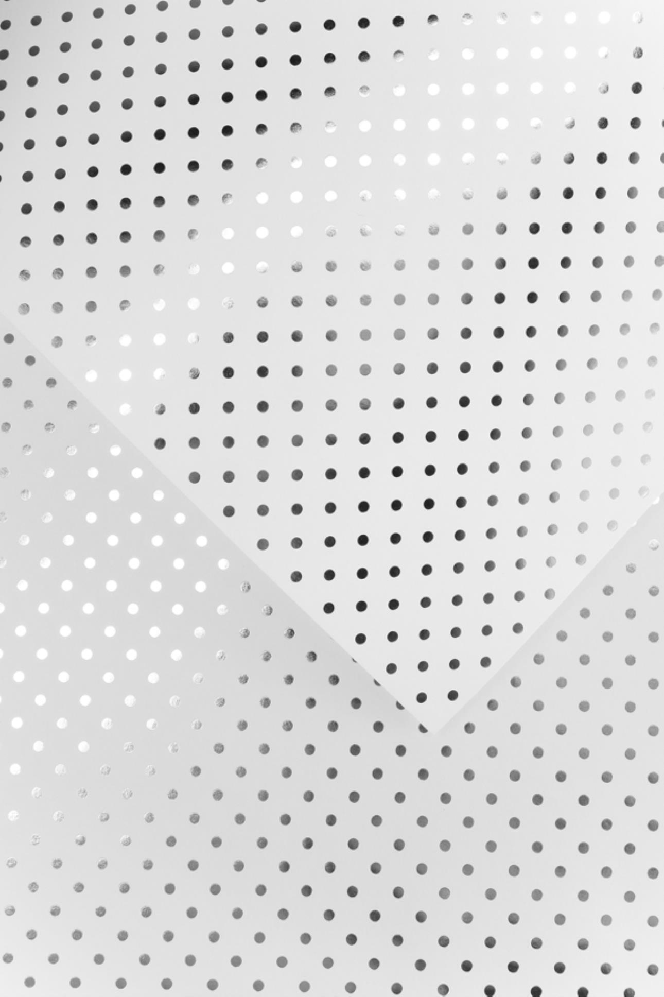 Galeria Papieru Ozdobný papír A4 Polka Dot - 190 g/m2, bílý/stříbrný, 10 listů