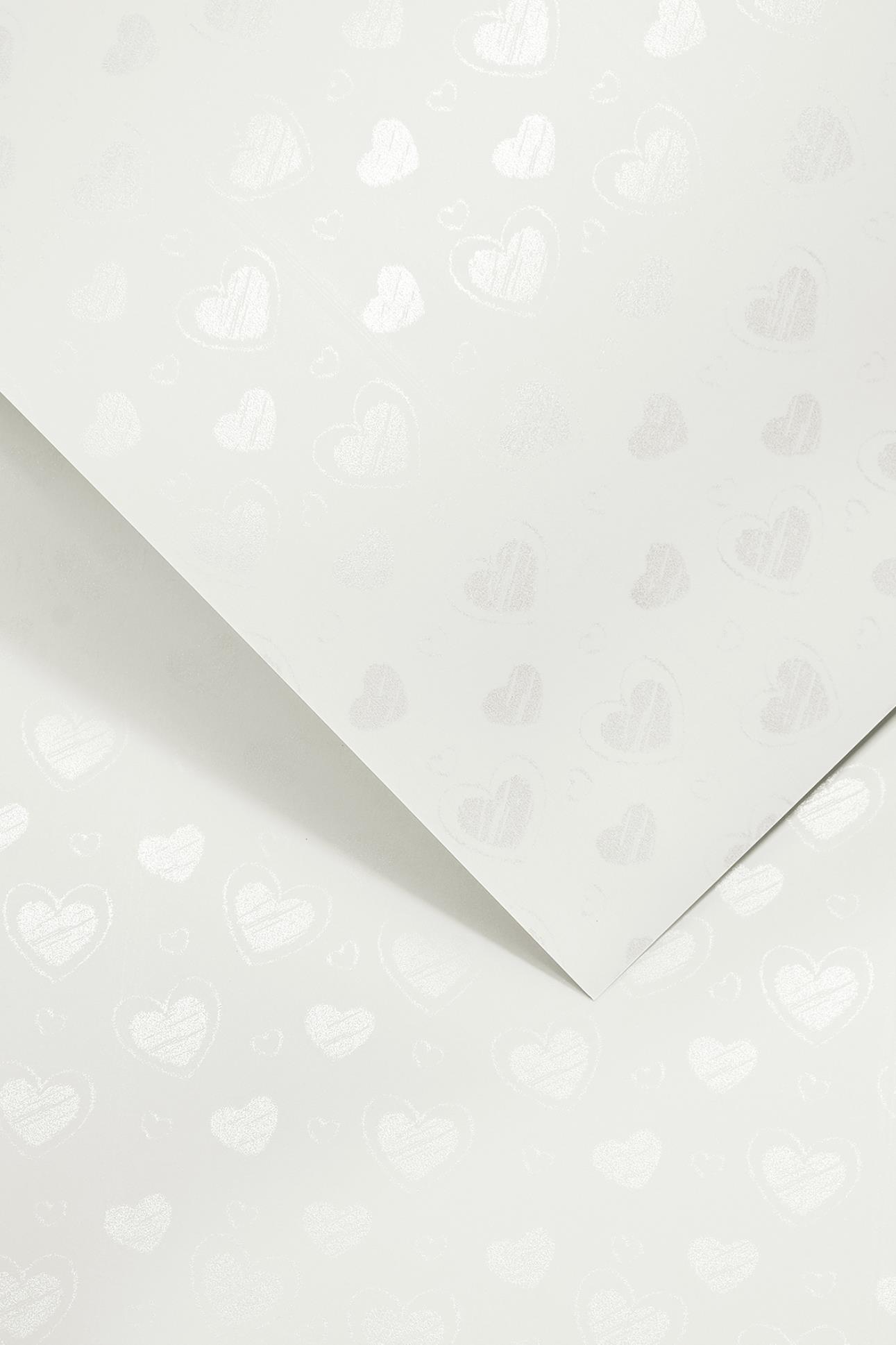Galeria Papieru Ozdobný papír A4 Little Hearts - 220 g/m2, bílý, 20 listů