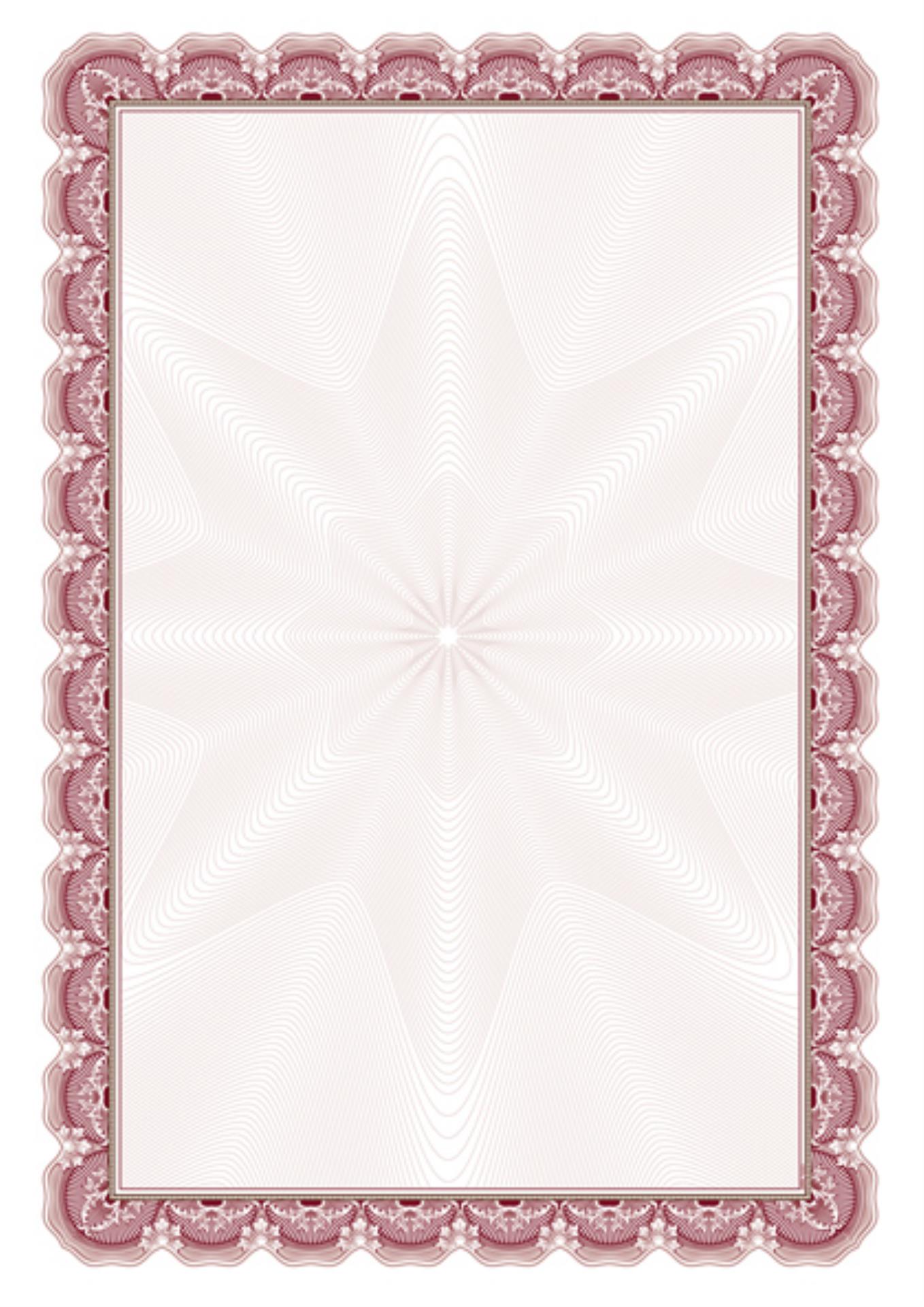 Galeria Papieru Diplom A4 - růžový rámeček, 170 g/m2, 25 ks