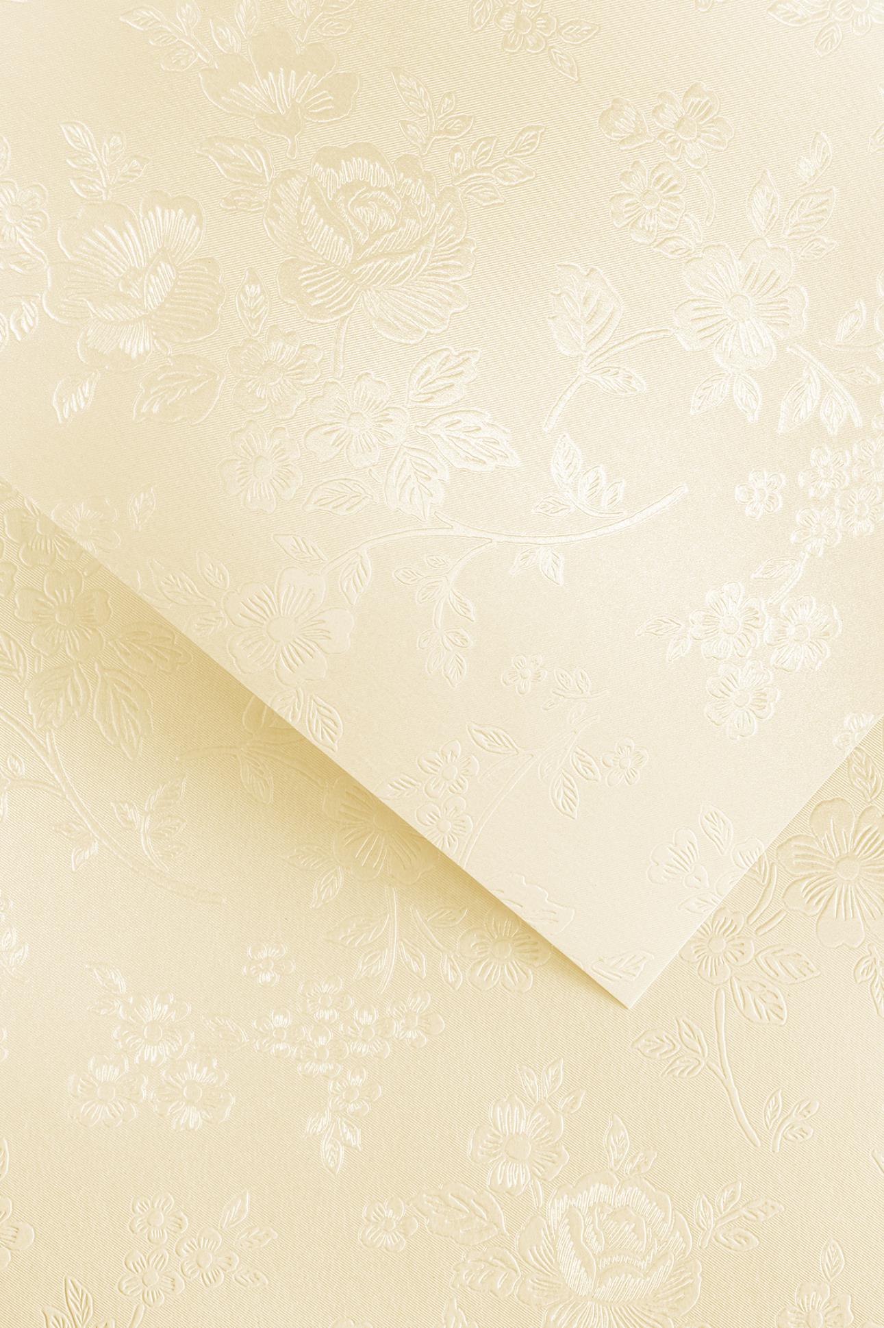 Galeria Papieru Ozdobný papír A4 Floral - 220 g/m2, slonová kost, 20 listů