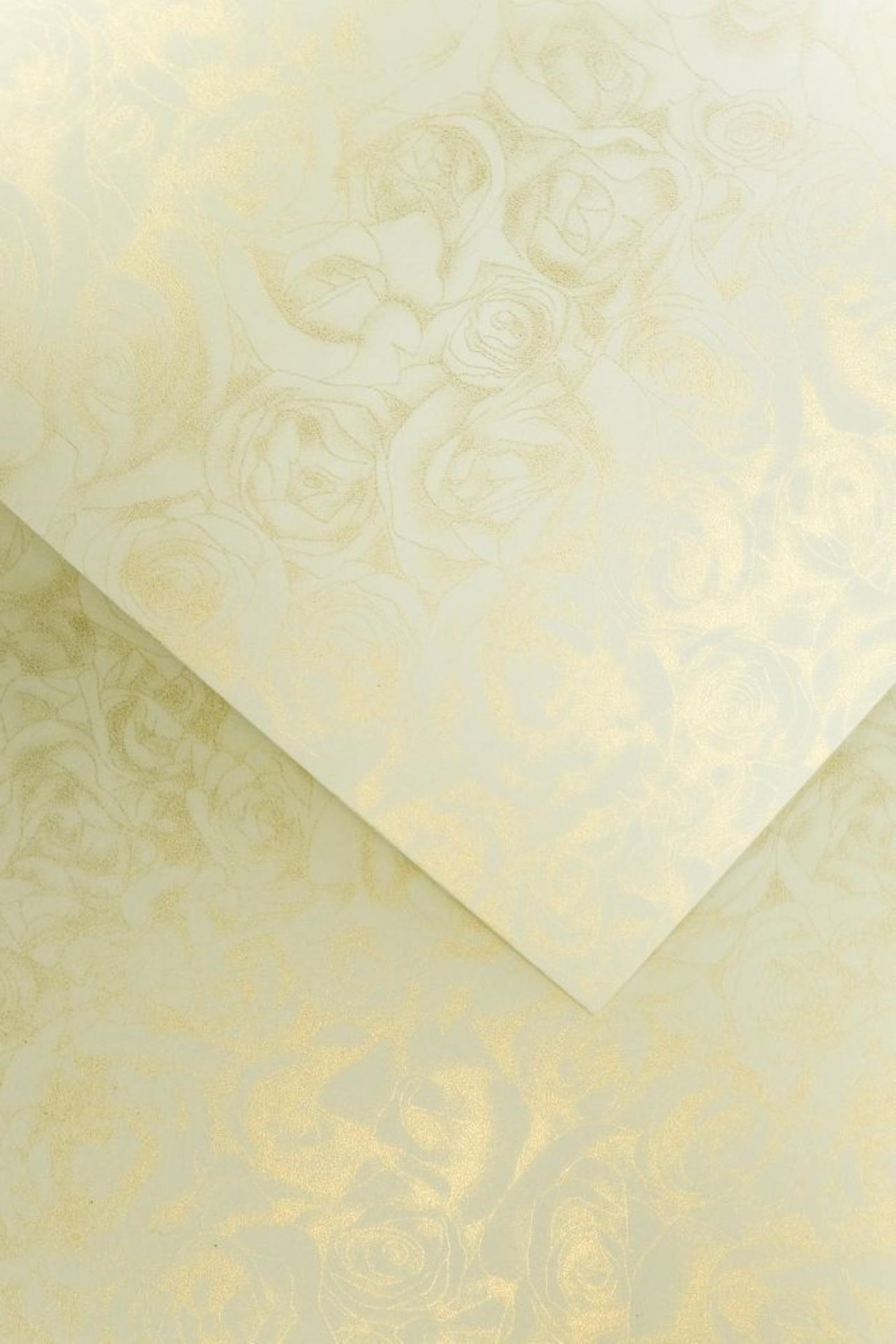 Galeria Papieru Ozdobný papír A4 Roses - 250 g/m2, slonová kost, 20 listů